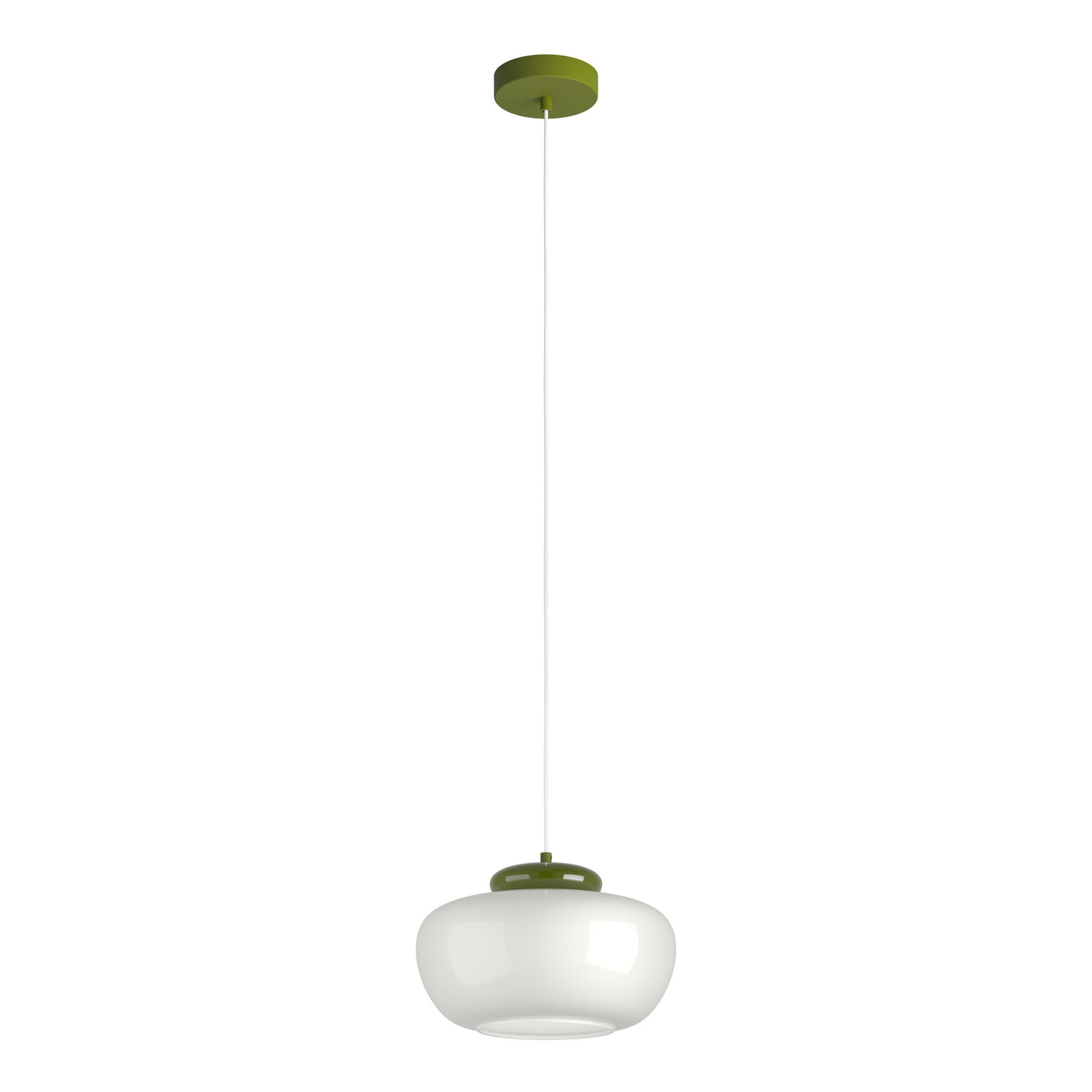 Hanglamp Berardelli, wit/groen, Ø 30 cm, glas, E27 Hanglamp Berardelli, wit/groen, Ø 30 cm, glas, E27