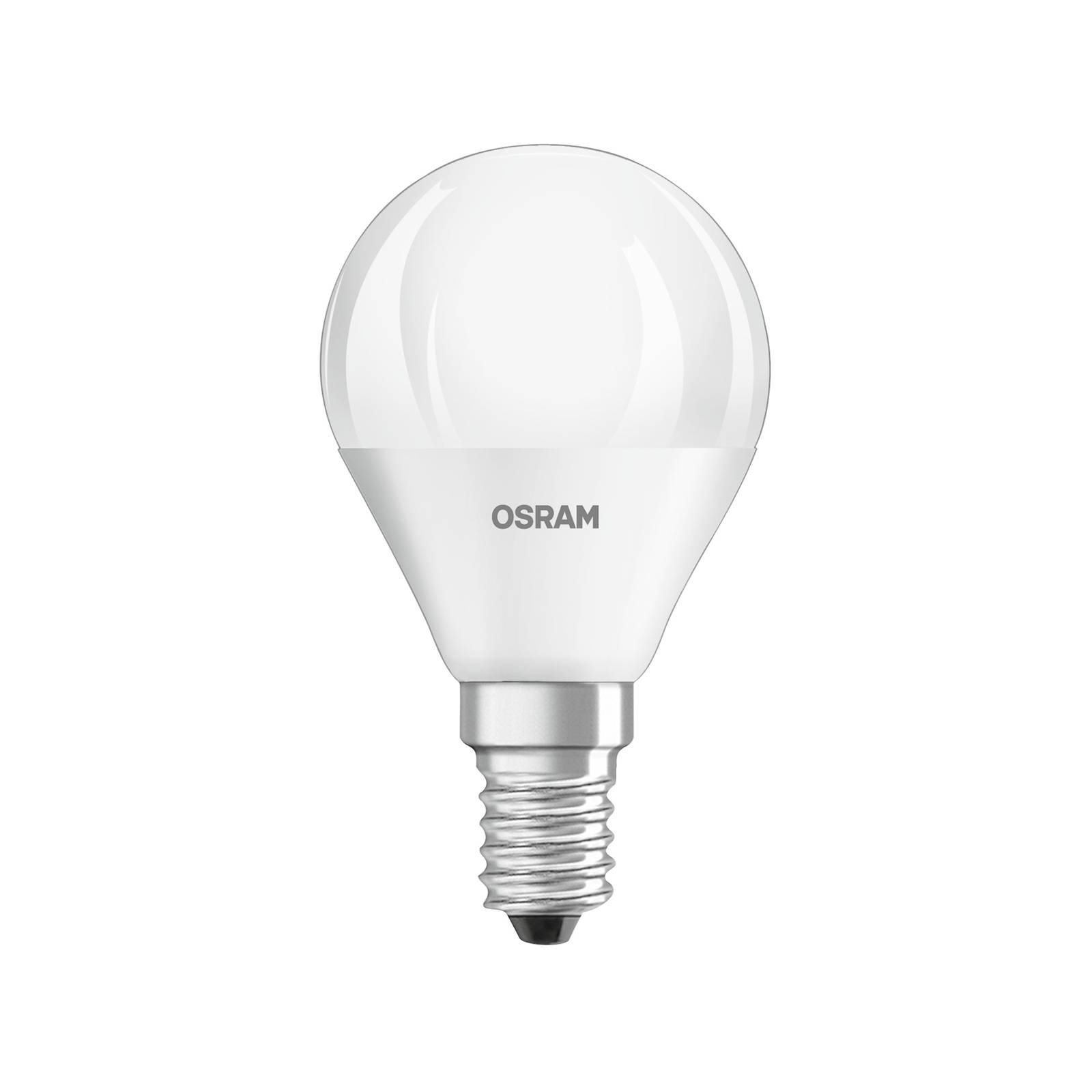 OSRAM LED-droppe E14 4,9W Base P40 840 matt 3-pack