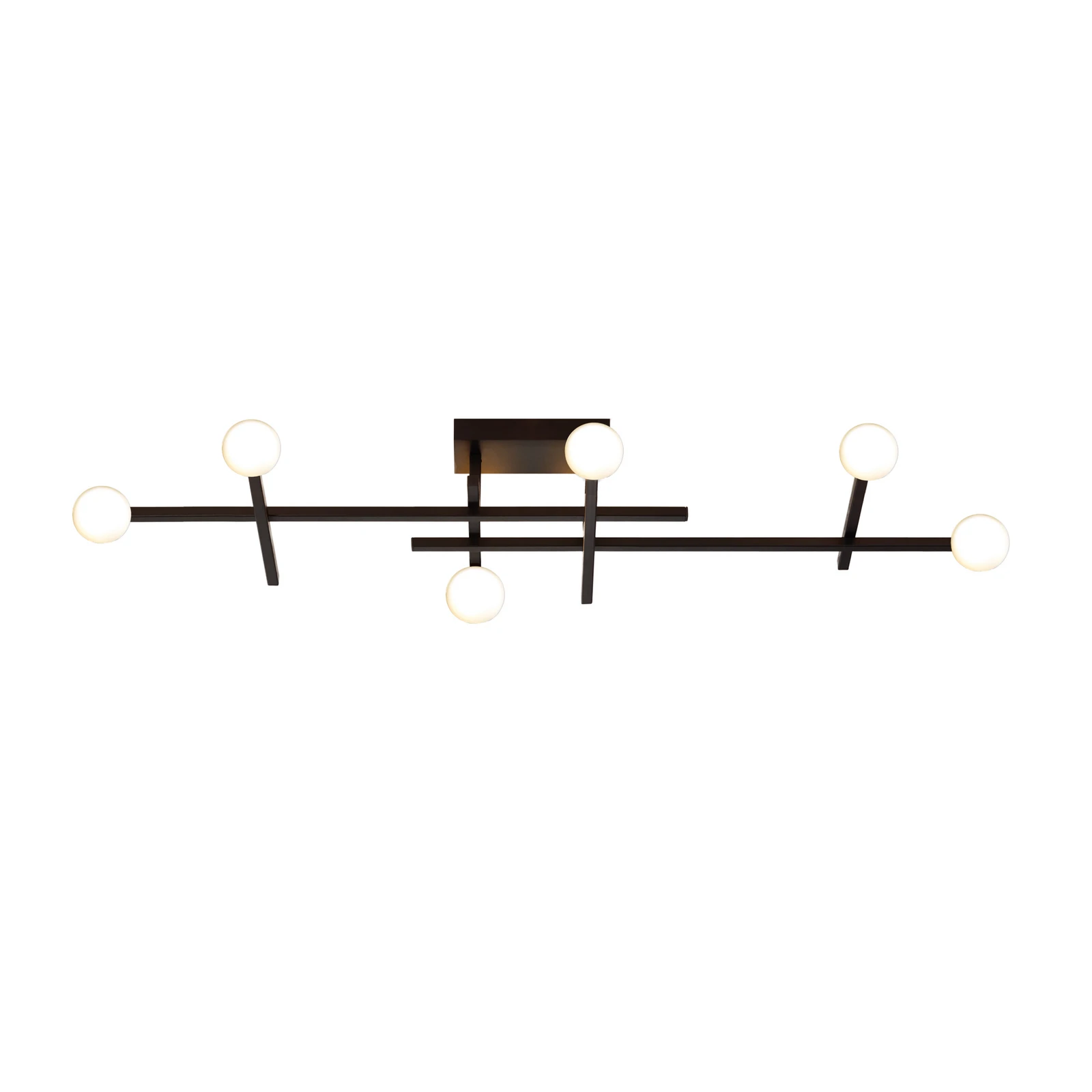 Lampa sufitowa LED Bopp Cross, czarna, aluminiowa, 6-punktowa
