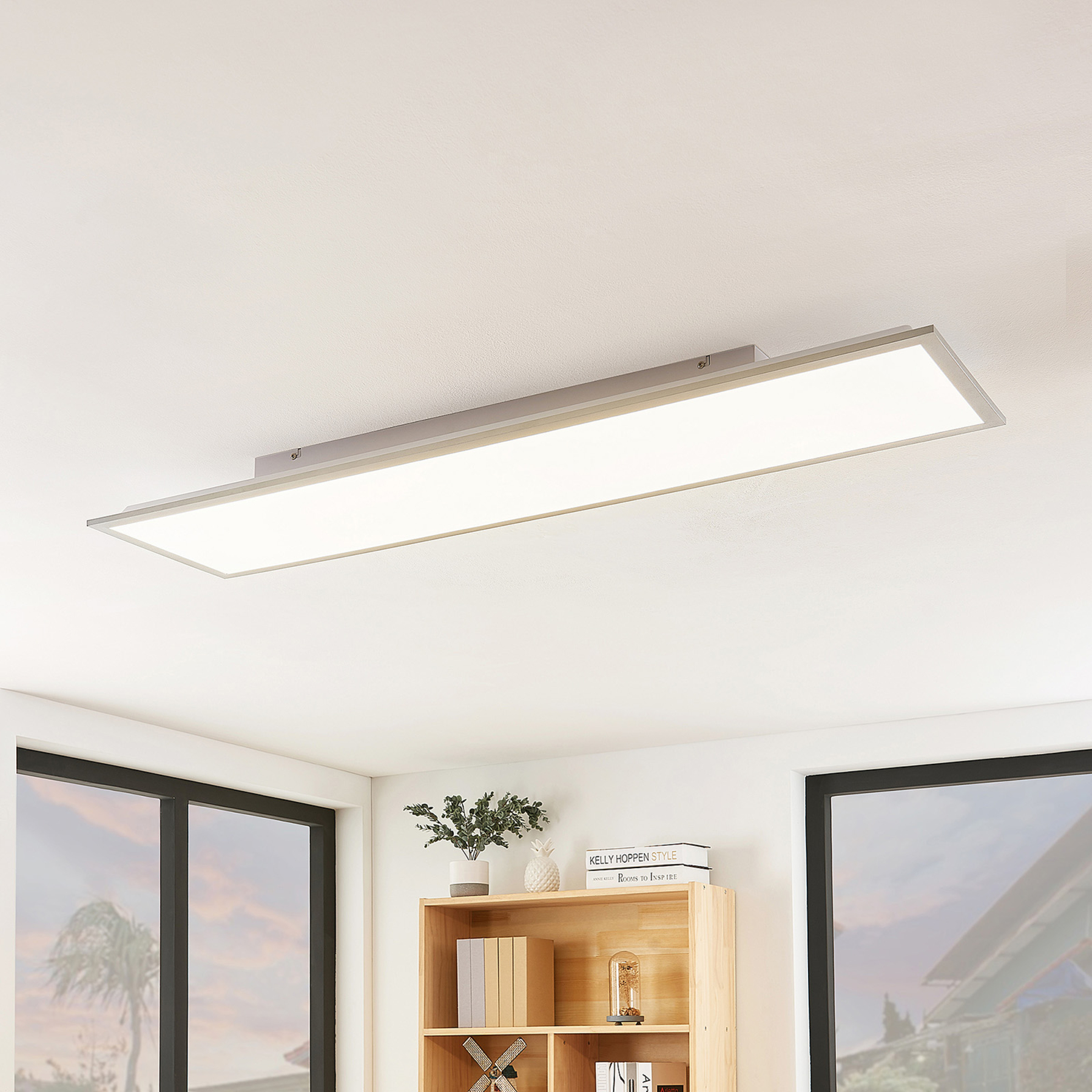 Lindby Stenley LED panel, CCT, 119 x 29 cm, for Kitchen, plastic, aluminium, 36 W, energy efficiency: A+, L: 119.6 cm, W: 29.6 cm, H: 7.3 cm
