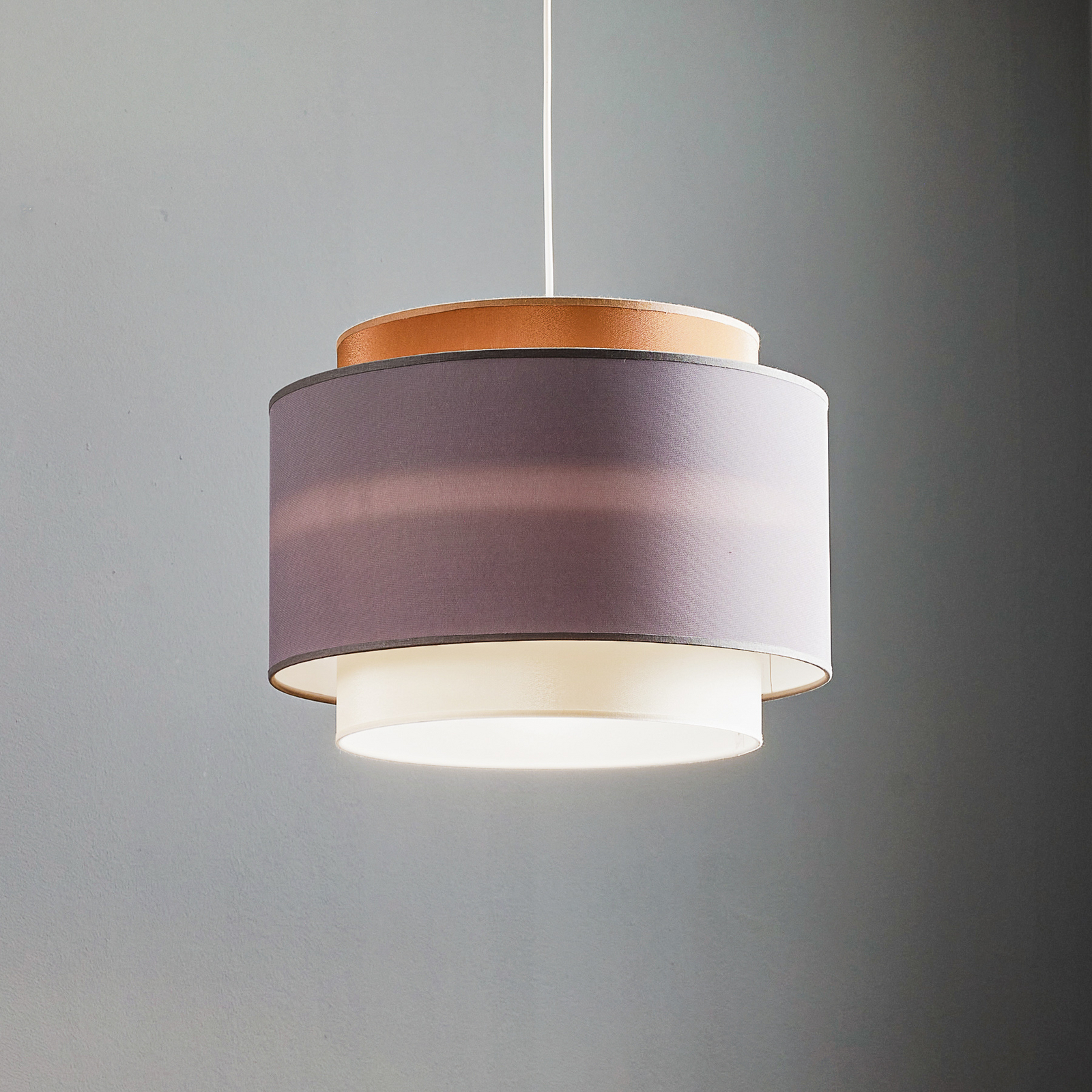 Lampada a sospensione Soho, ecru/grigio/cappuccino