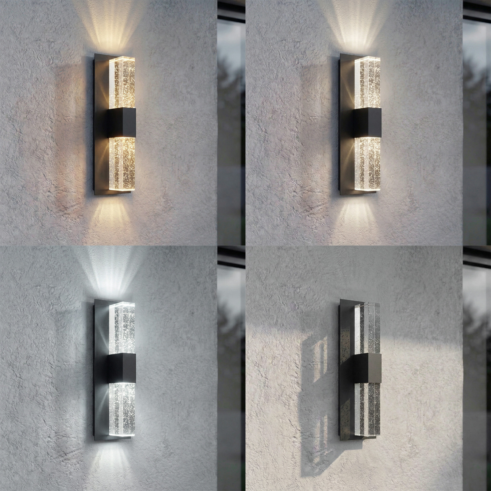 Lucande LED-Außenwandlampe Velune, anthrazit/klar, 46cm, CCT