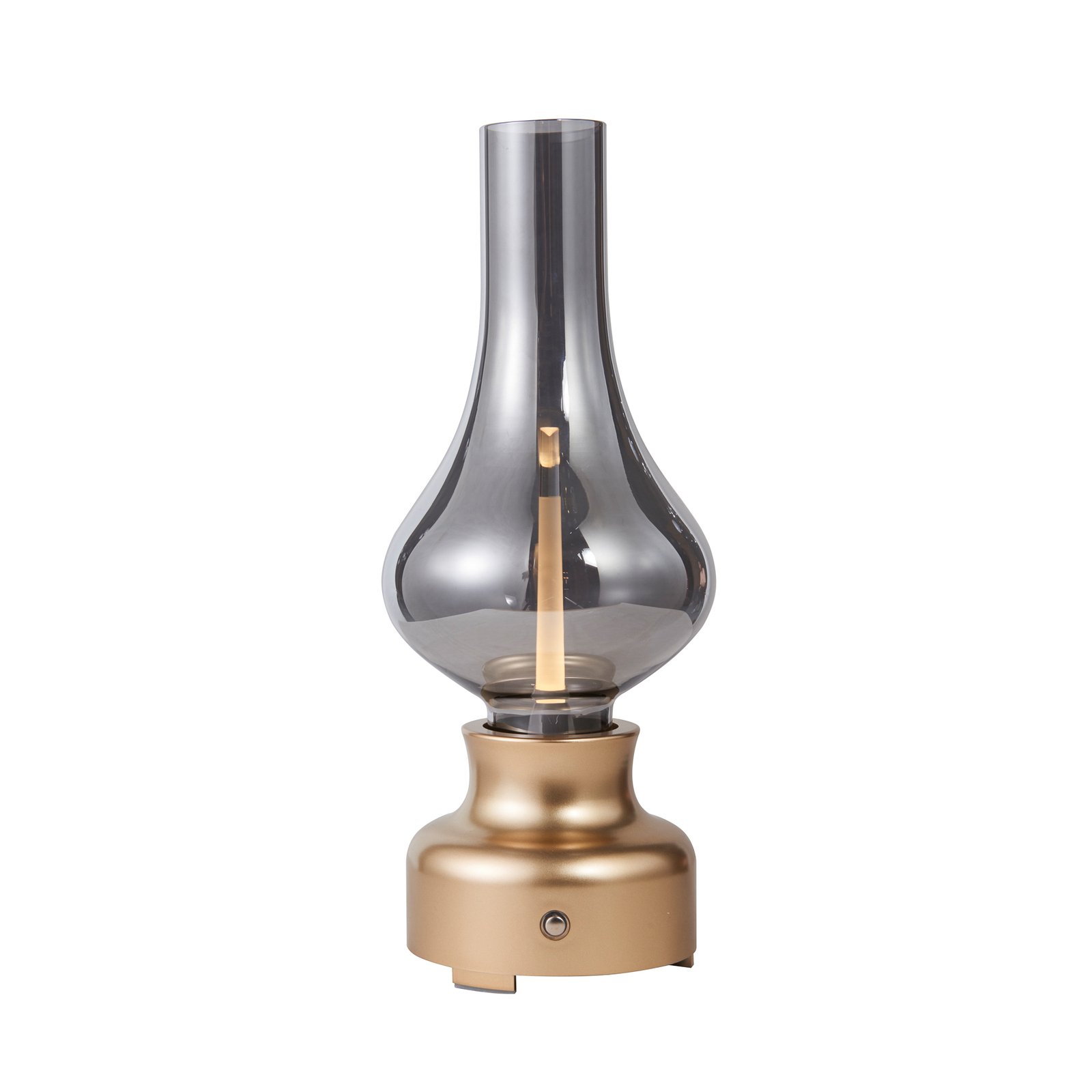 Lindby LED rechargeable table lamp Maxentius gold-coloured touch dimmer