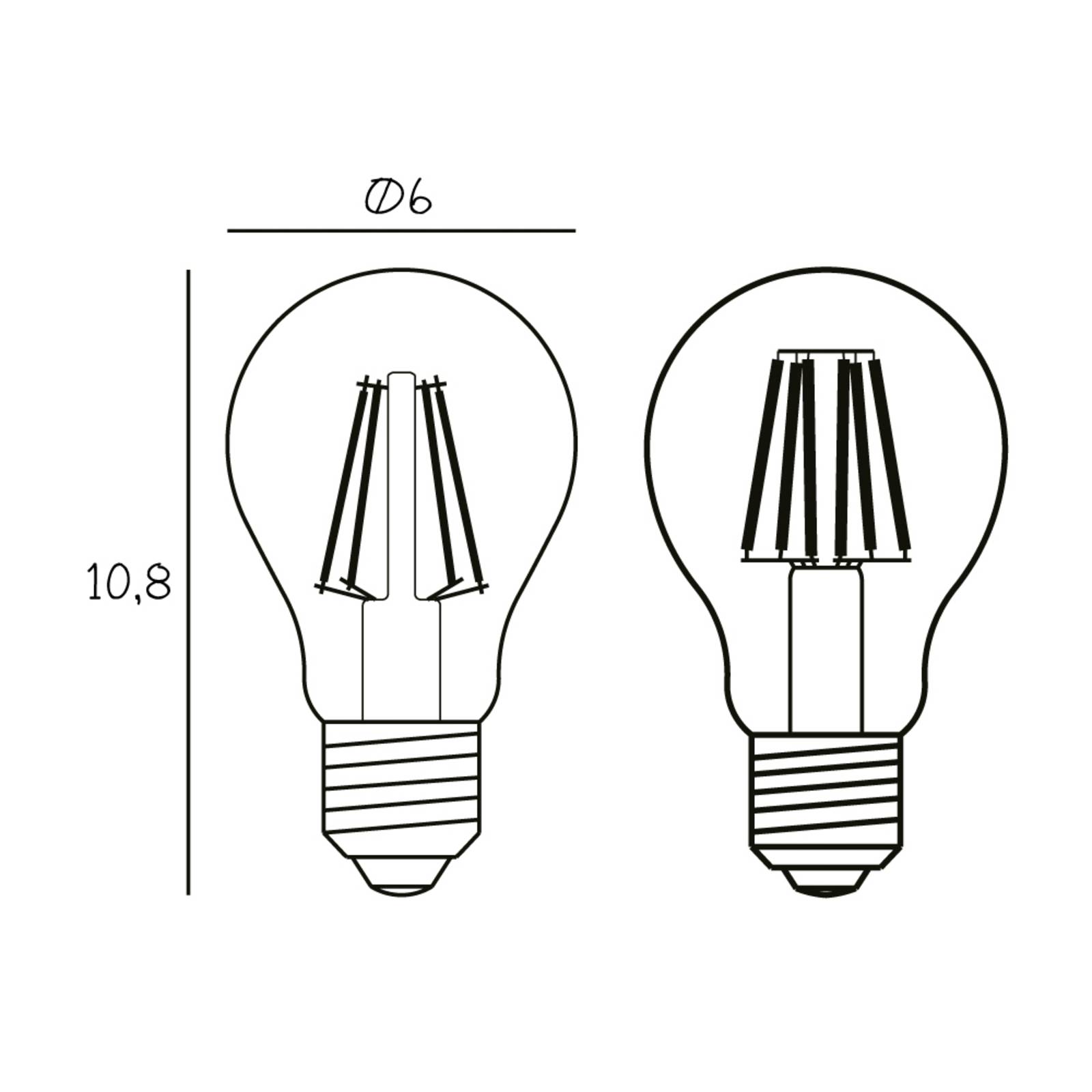 Ľubovoľná LED žiarovka, E27 Ø 6 cm 3,5 W 2 200 K stmievateľná