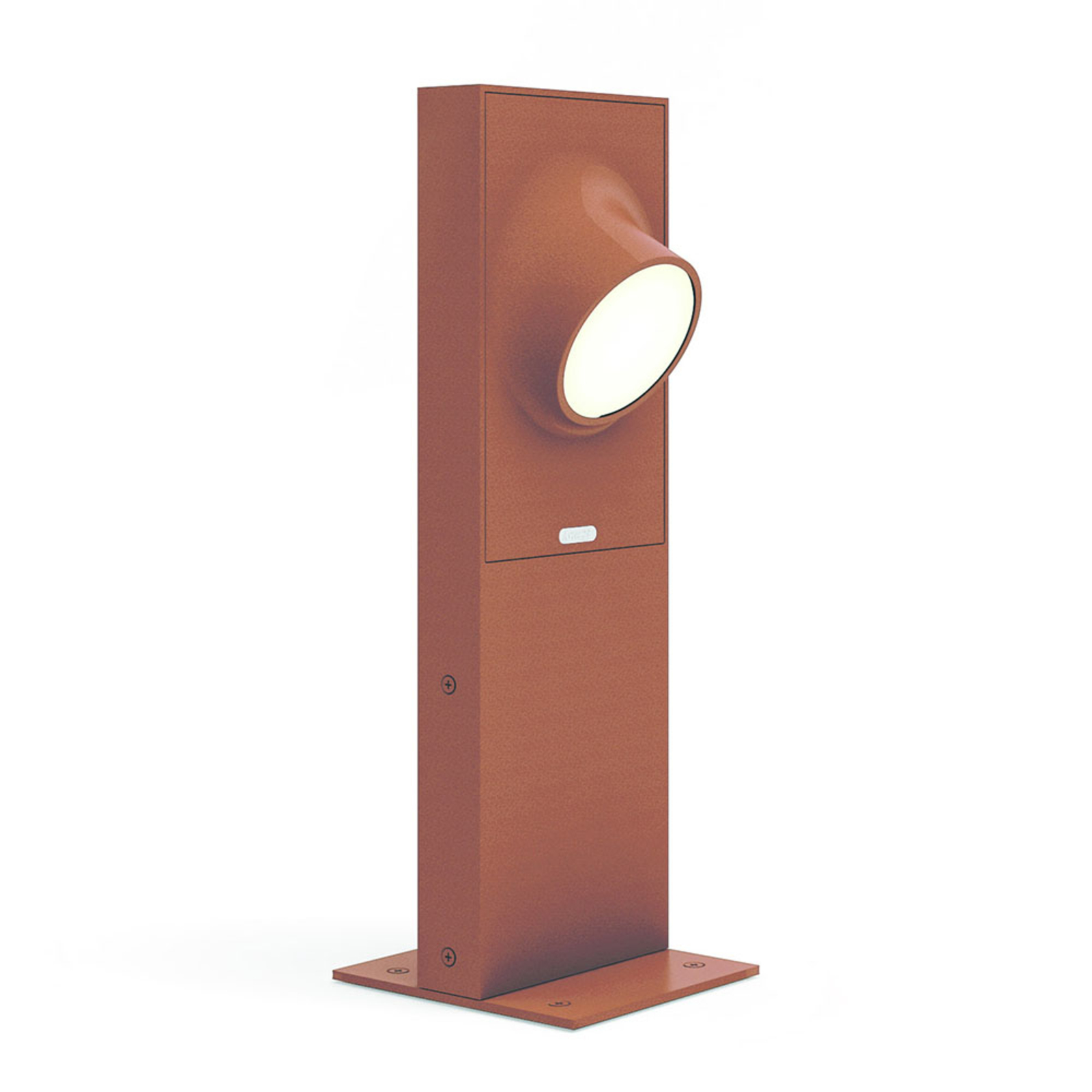 Artemide ARCHITECTUR Ciclope pillar lamp 1-bulb rust, technopolymer, polycarbonate, steel, aluminium, 6.5 W, energy efficiency: A+, L: 17 cm, W: 5 cm, H: 50 cm