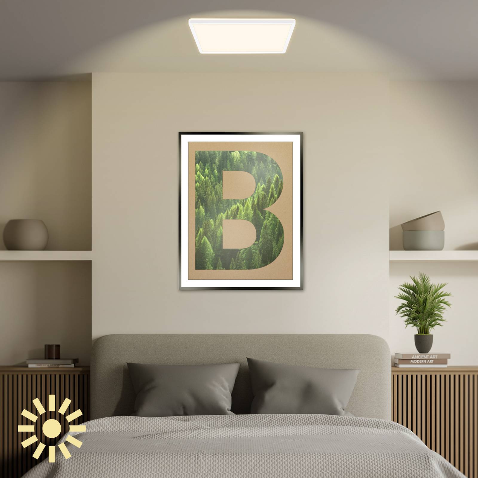 LED-Deckenlampe Tava A, CCT, 29 x 29 cm, weiß, Fernbedienung günstig online kaufen