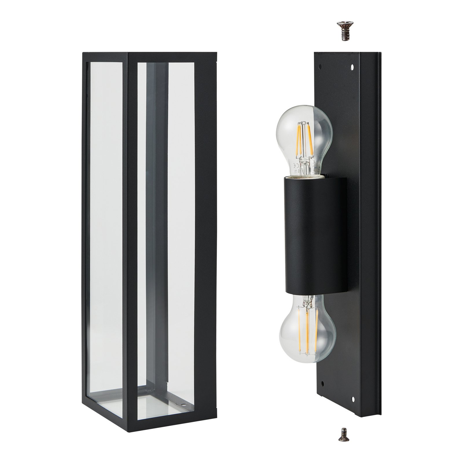 Nástenné kúpeľňové svietidlo Amezola, 2-pl. čierna