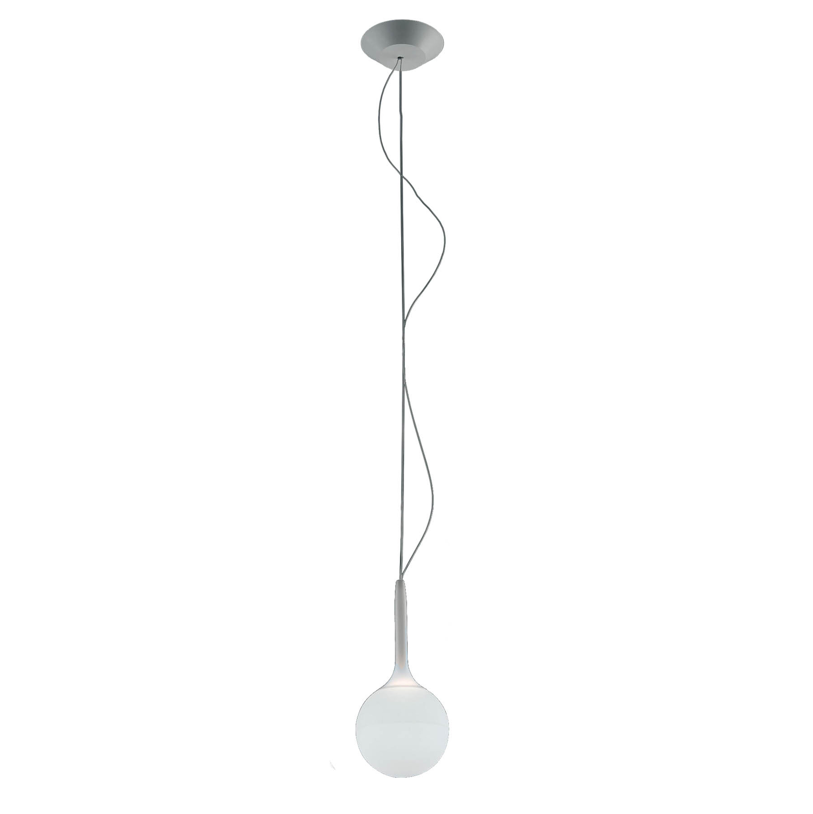 Artemide Castore hanglamp van glas, Ø 14cm