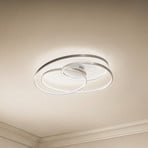 Lindby Joline LED ceiling lamp, Ø 60 cm, nickel-coloured, metal