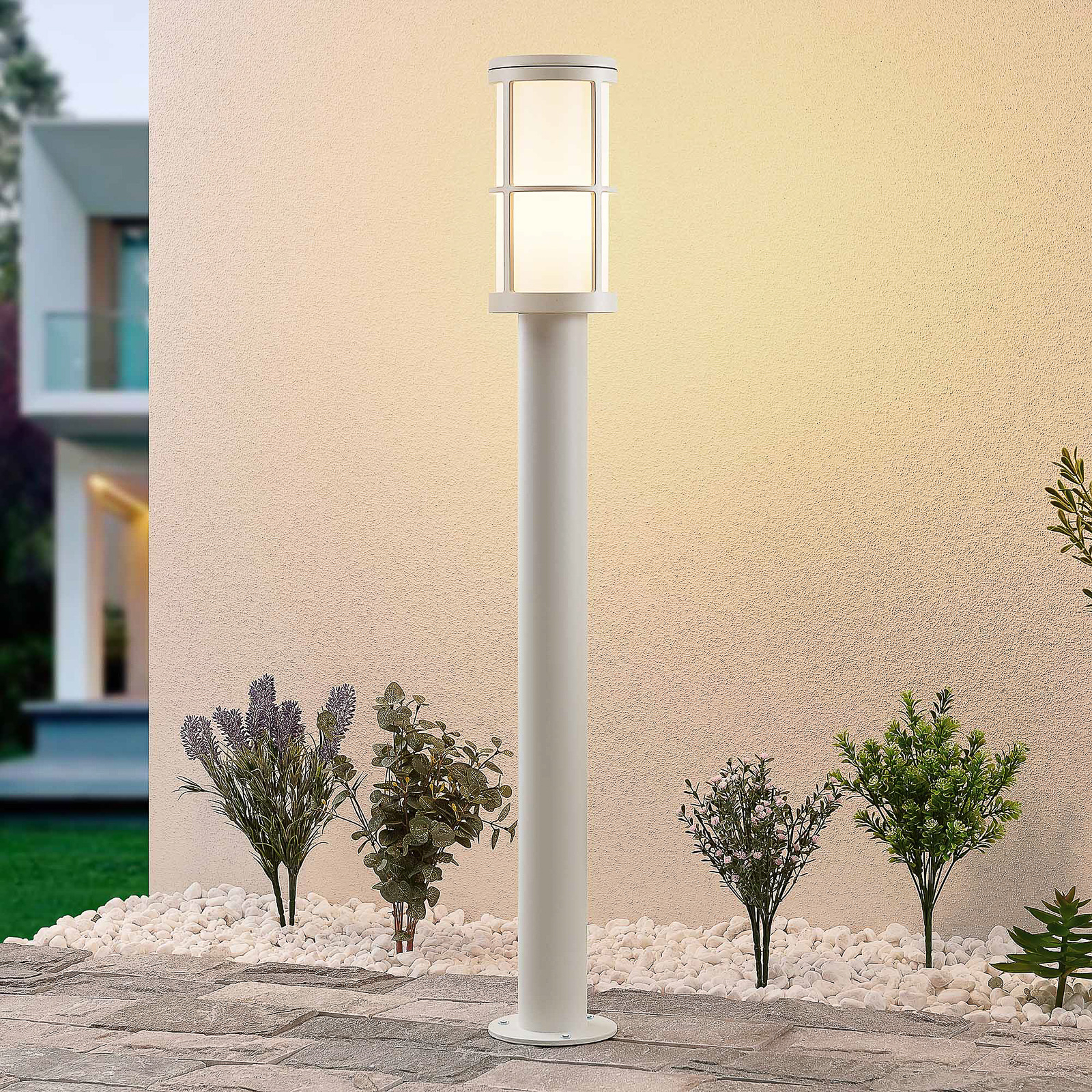 Lucande Kelini, veilampe, 90 cm, hvit