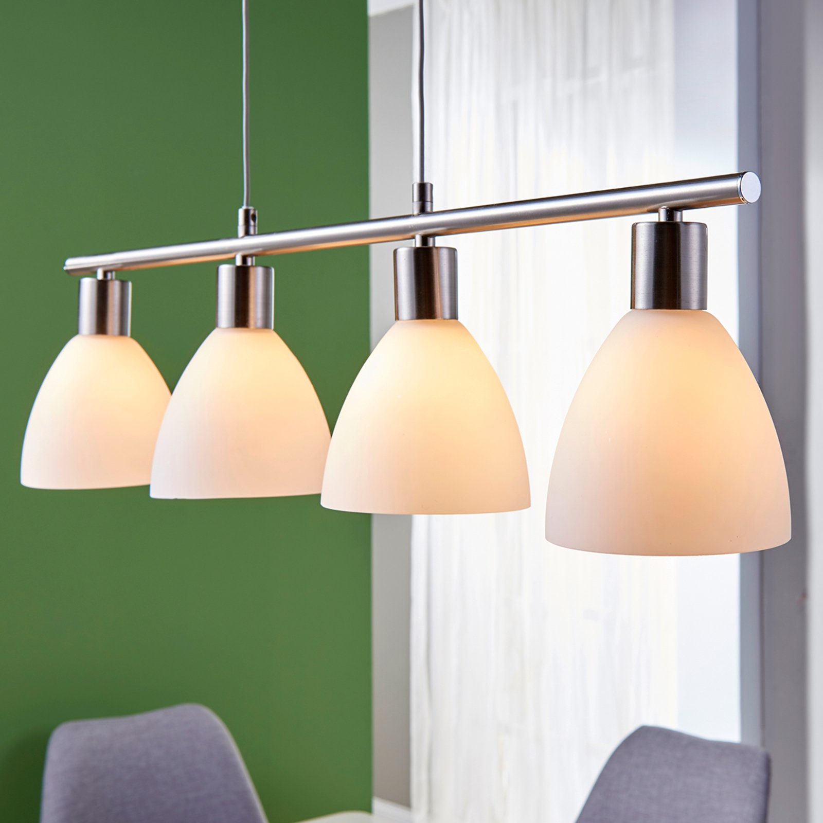 Simeon Lampada a Sospensione White/Nichel - Lindby