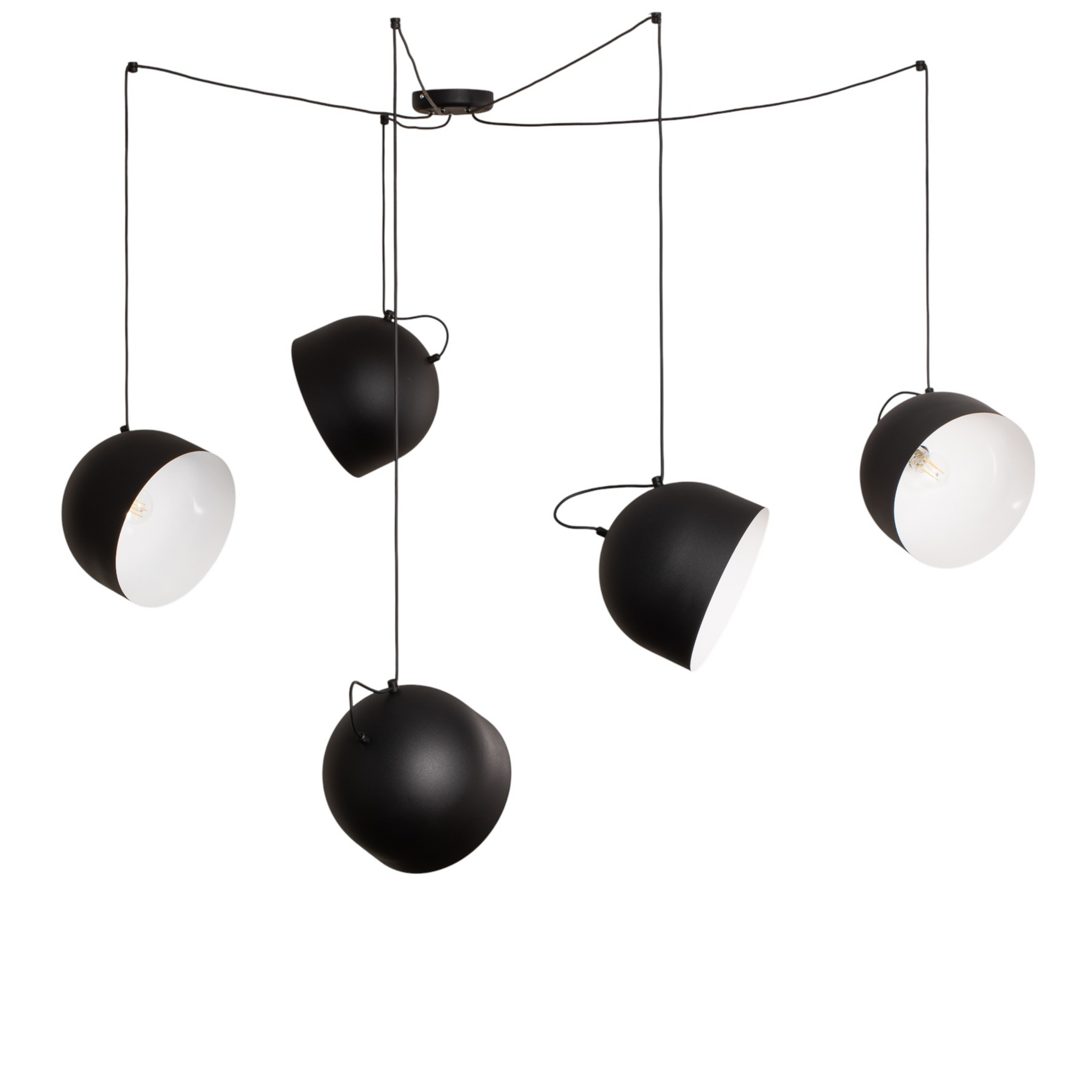 Pepe hanging light, black, 5-bulb - ALDEX