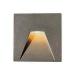 LED recessed wall light Space, grey, 10x10 cm