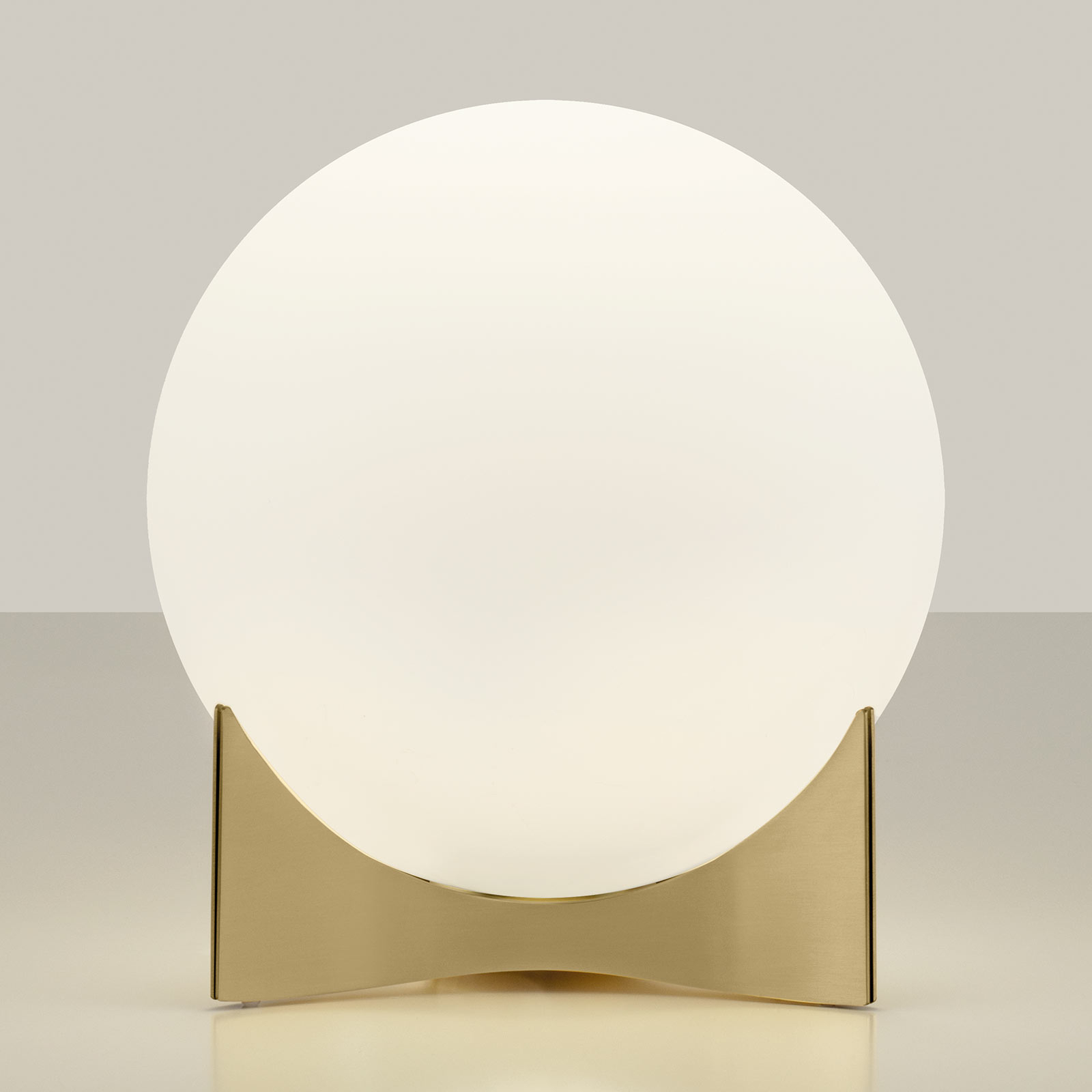 Lampa stołowa Oscar, szkło, kolor mosiądzu, Ø 20 cm