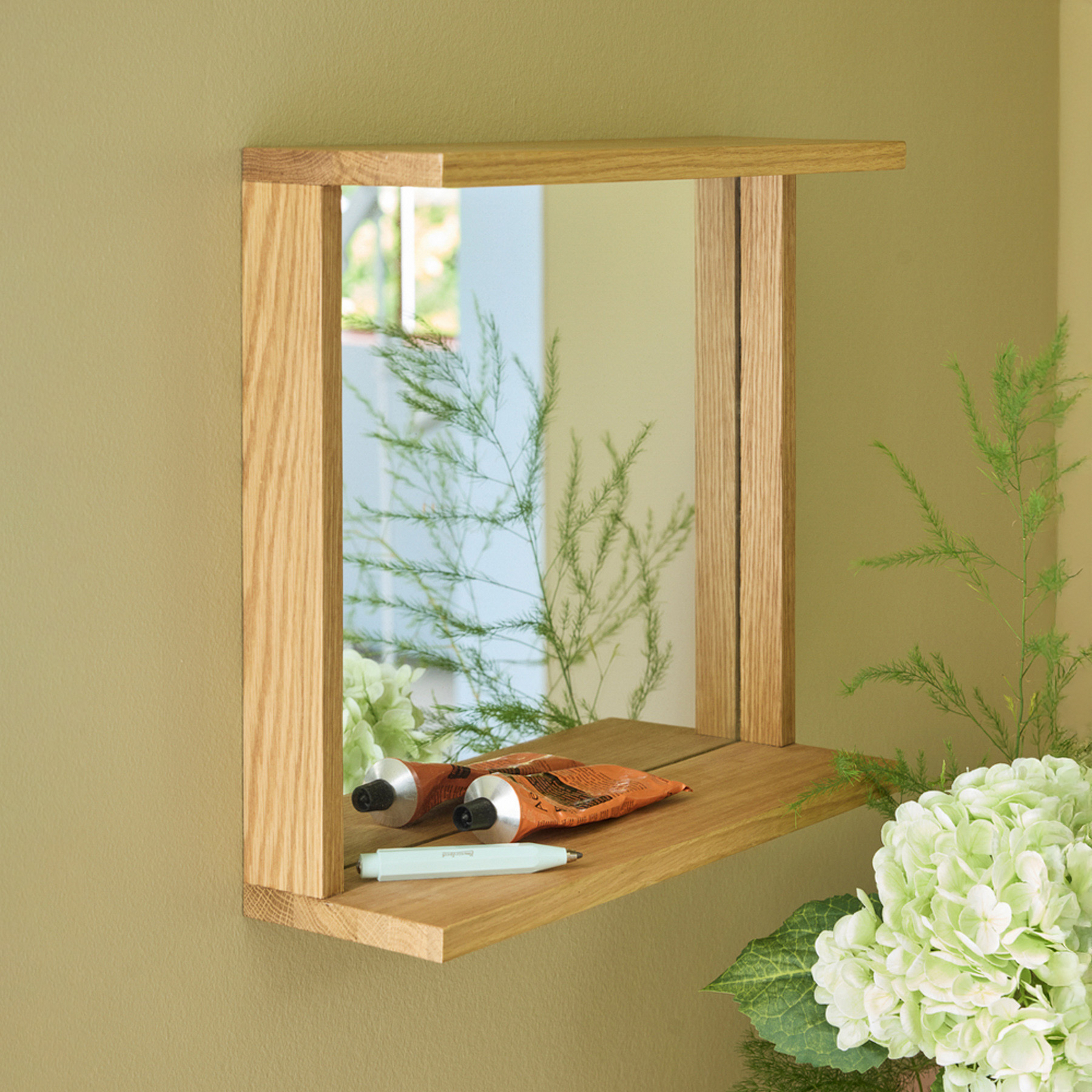 Base fali tükör, világos tölgy, magasság 50 cm – Hübsch