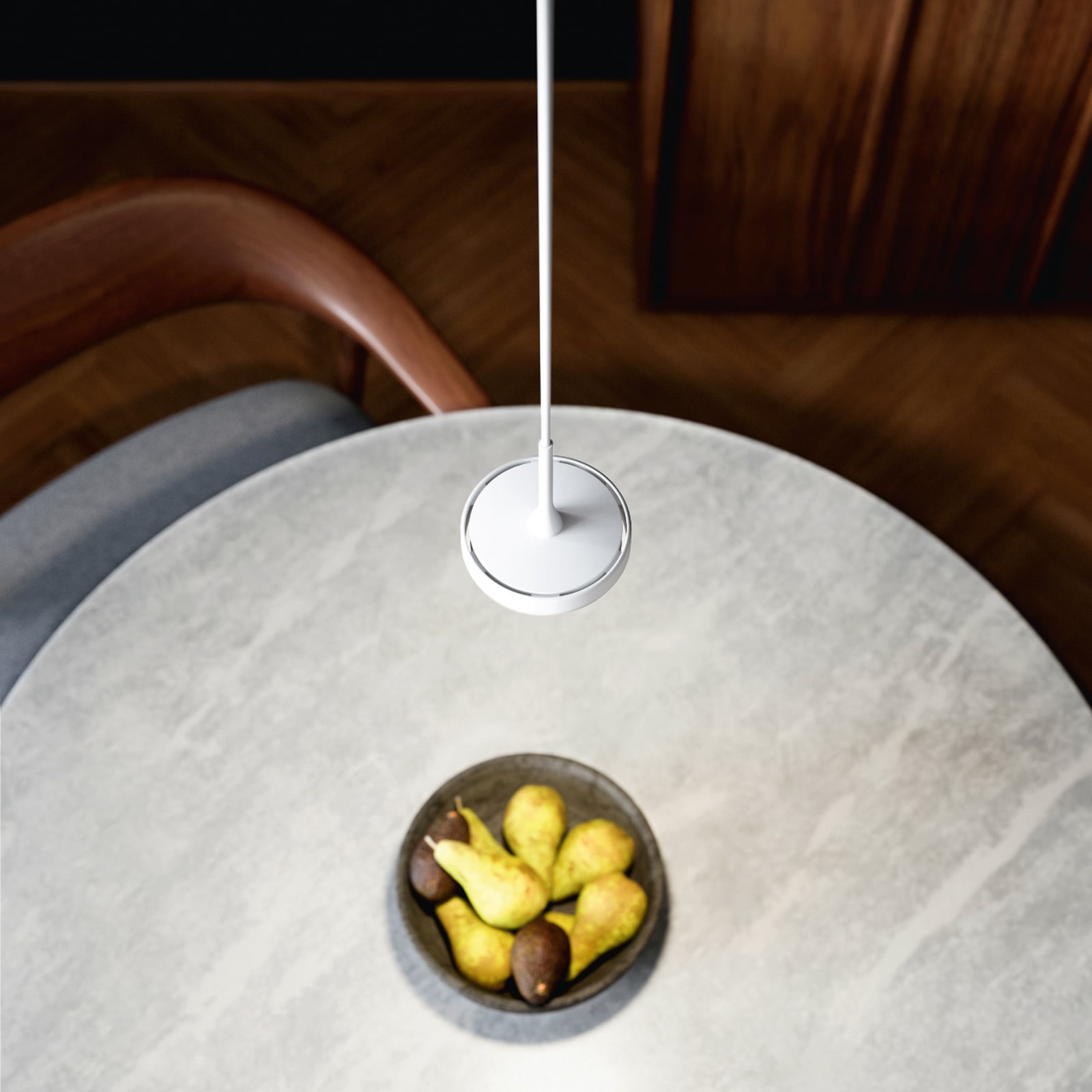Suspension LED Nivo, blanche, 50°, montage en saillie, à intensité variable -