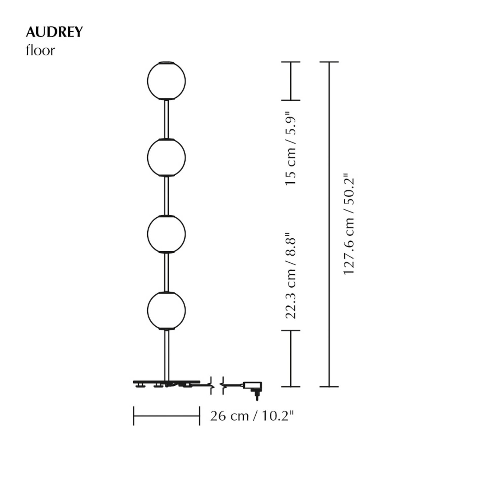 LED podna lampa Audrey, boje čelika, visina 128 cm, 4 žarulje - UMAGE LED podna lampa Audrey, boje čelika, visina 128 cm, 4 žarulje - UMAGE
