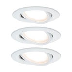 Paulmann Nova LED прожектор за вграждане, 3 точки, въртящ се, бял