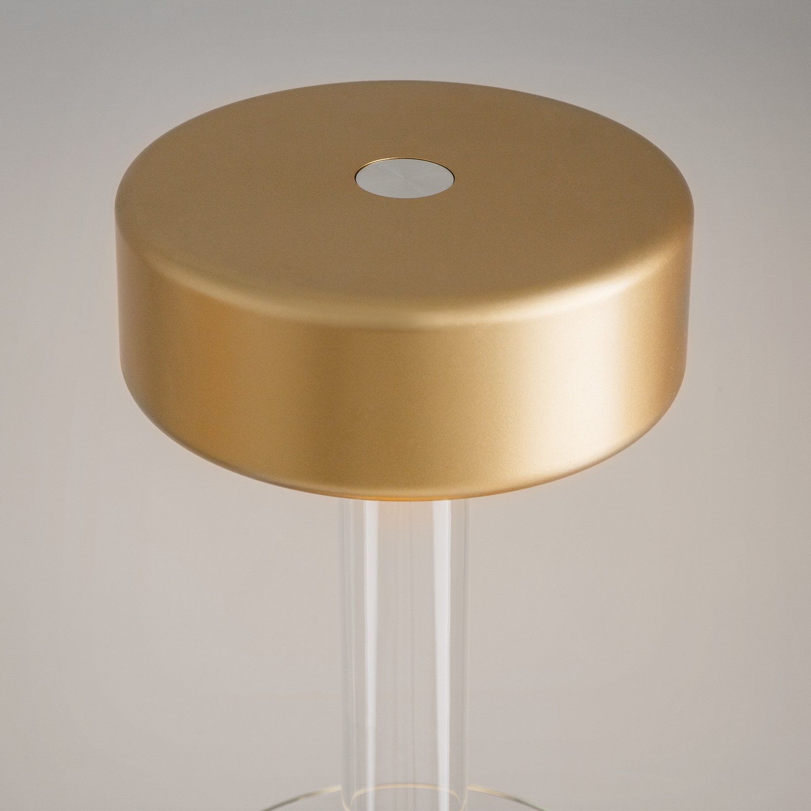 Maytoni LED rechargeable table lamp AI Collaboration, glass, gold