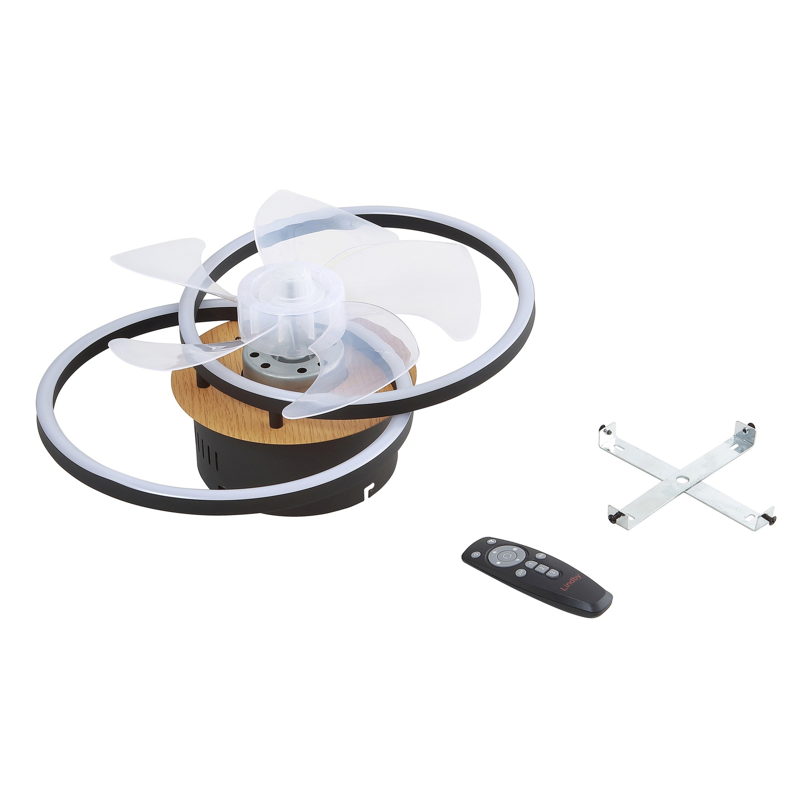 Lomana LED Ceiling Fan CCT Black - Lindby