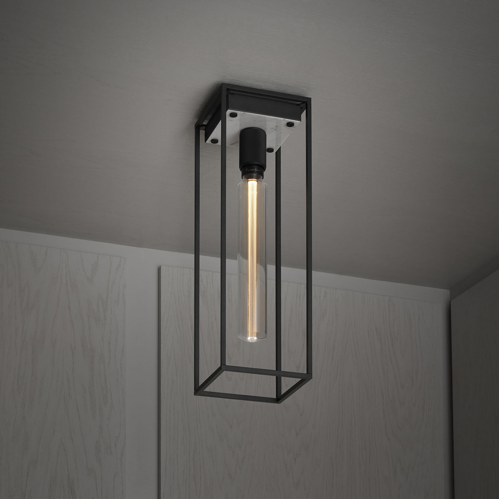 Buster + Punch Caged Ceiling LED mare marmură alb