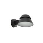 Moena LED-utomhusvägglampa, IP44, aluminium, glas, svart – Lucande