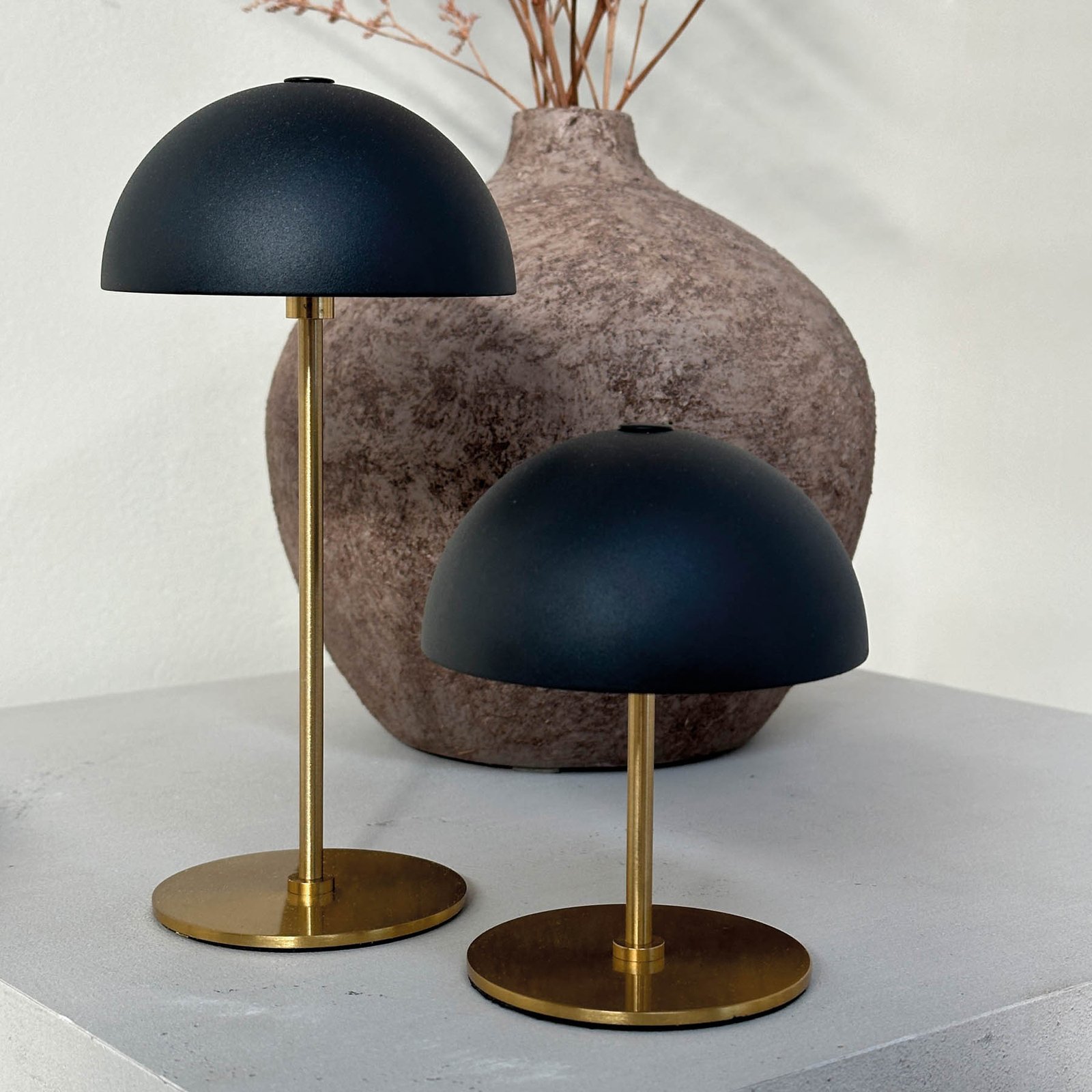 Along Portable Table Lamp 2 pcs. Mini Black/Brass - DybergLarsen