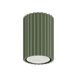 Plafón ALORA, verde oliva, Ø 7 cm, metal, GU10