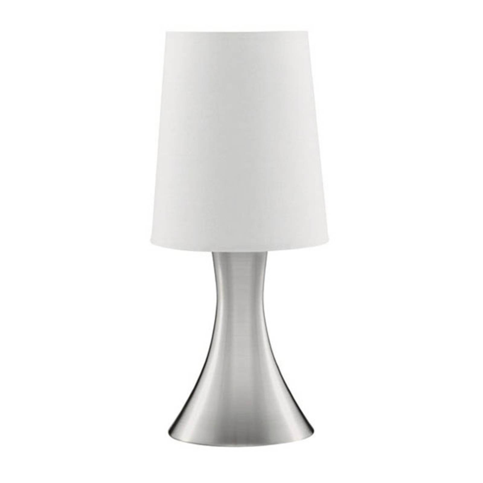 Searchlight Touch 3922 table lamp, satin silver, for Living / Dining Room, steel, fabric, E14, 40 W, H: 30 cm