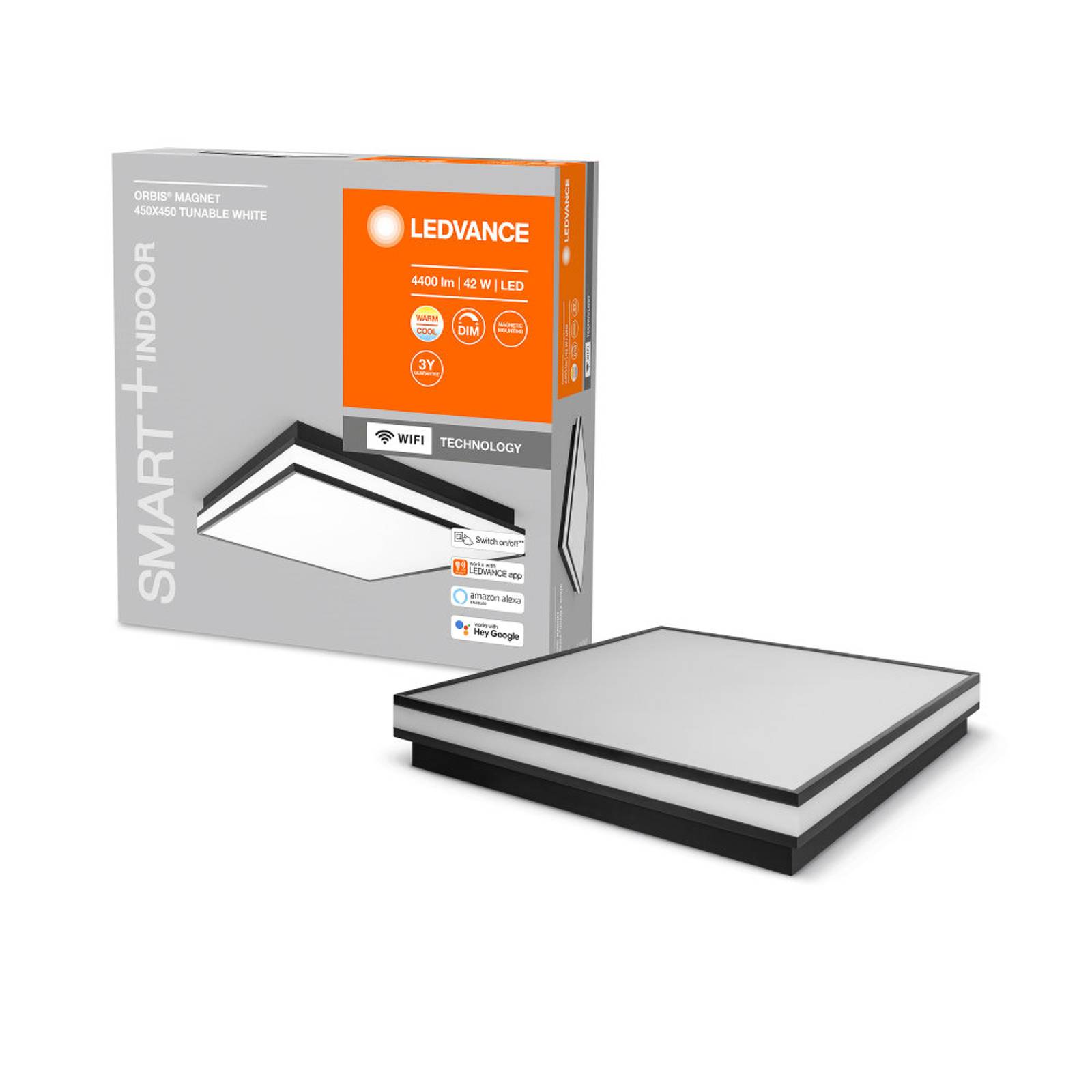 LEDVANCE SMART+ WiFi Orbis Magnet czarny, 45x45cm