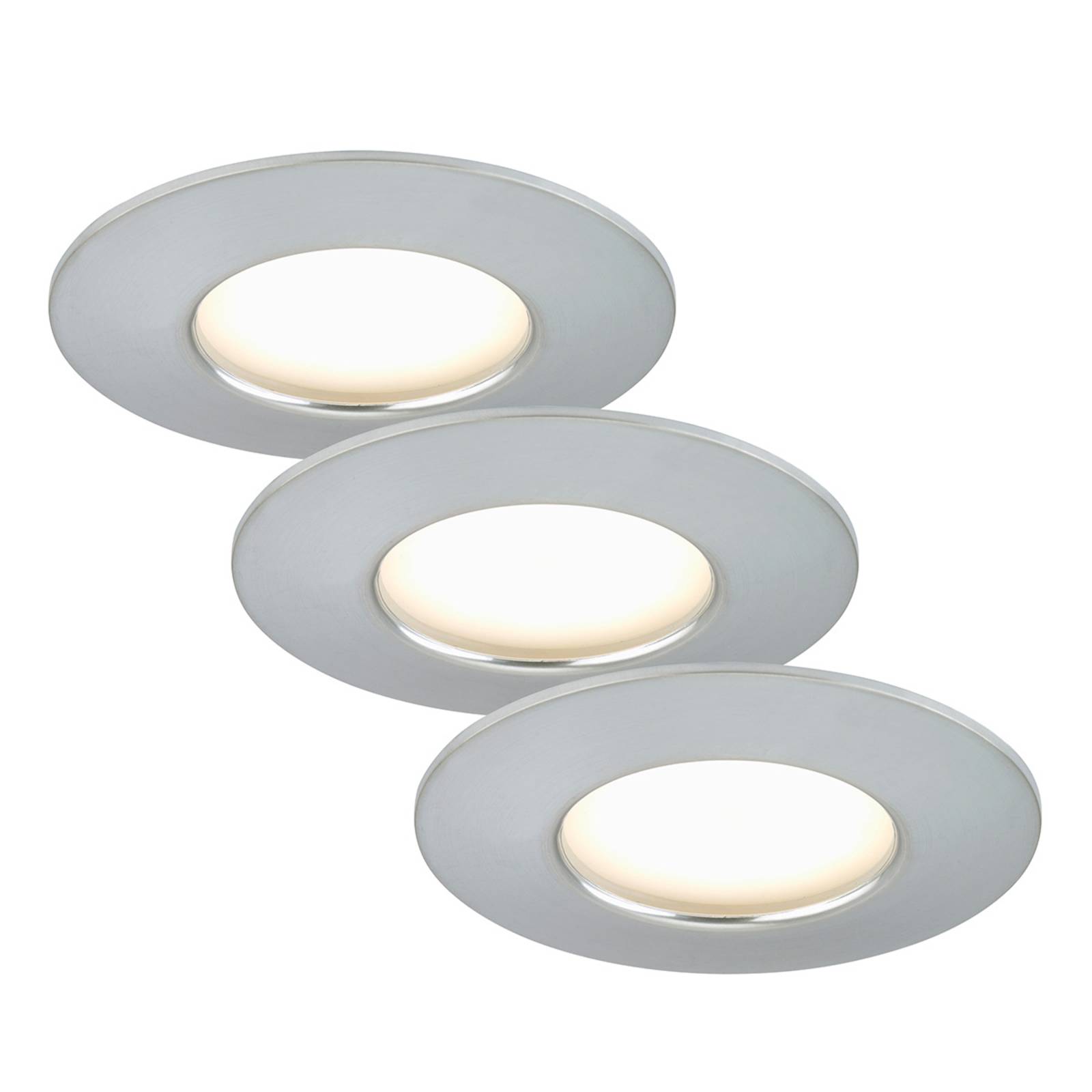 3er Set LED-Einbaustrahler Nikas IP44 alu günstig online kaufen