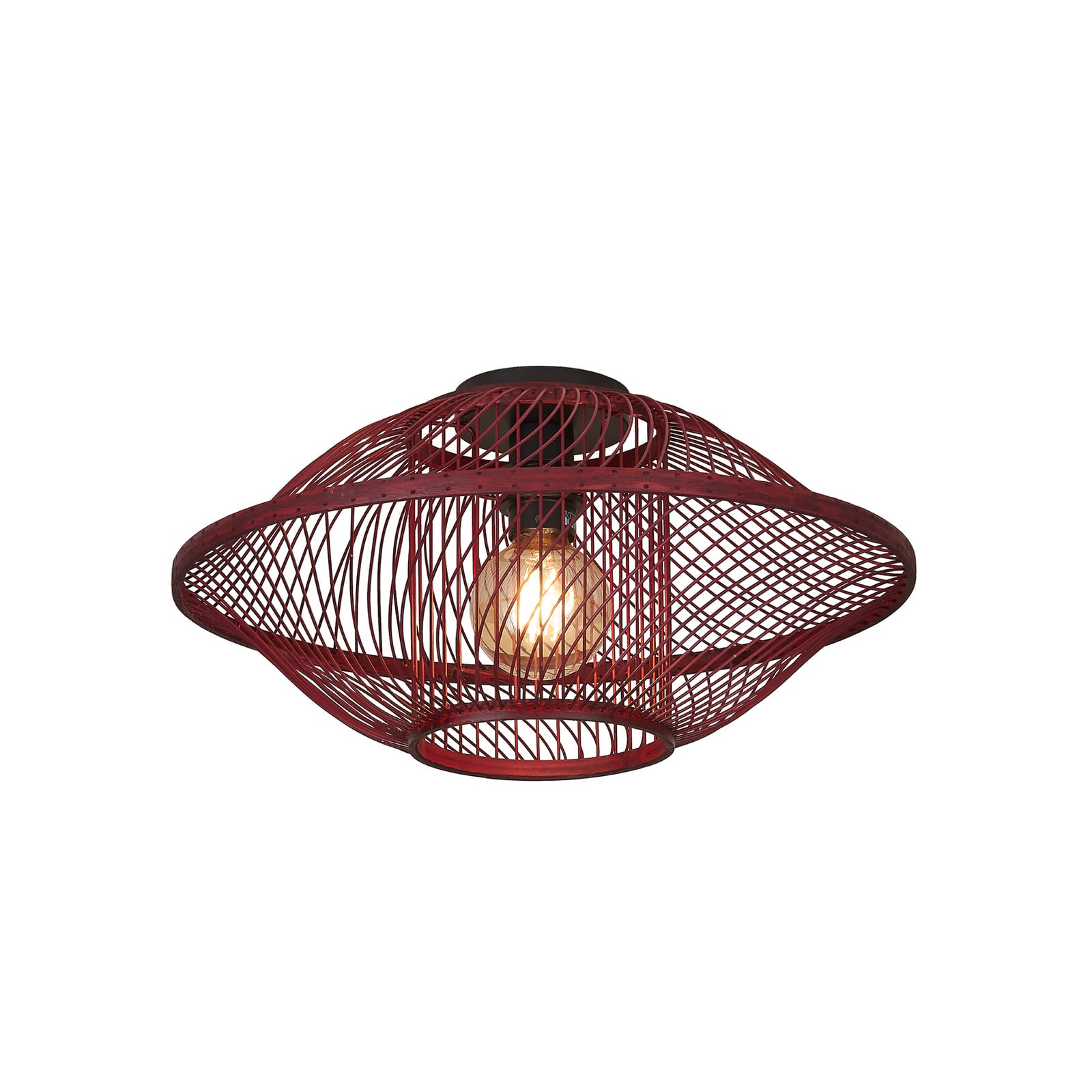 GOOD & MOJO Stropna lampa Maui, crvena, Ø 50 cm, bambus, E27 GOOD & MOJO Stropna lampa Maui, crvena, Ø 50 cm, bambus, E27