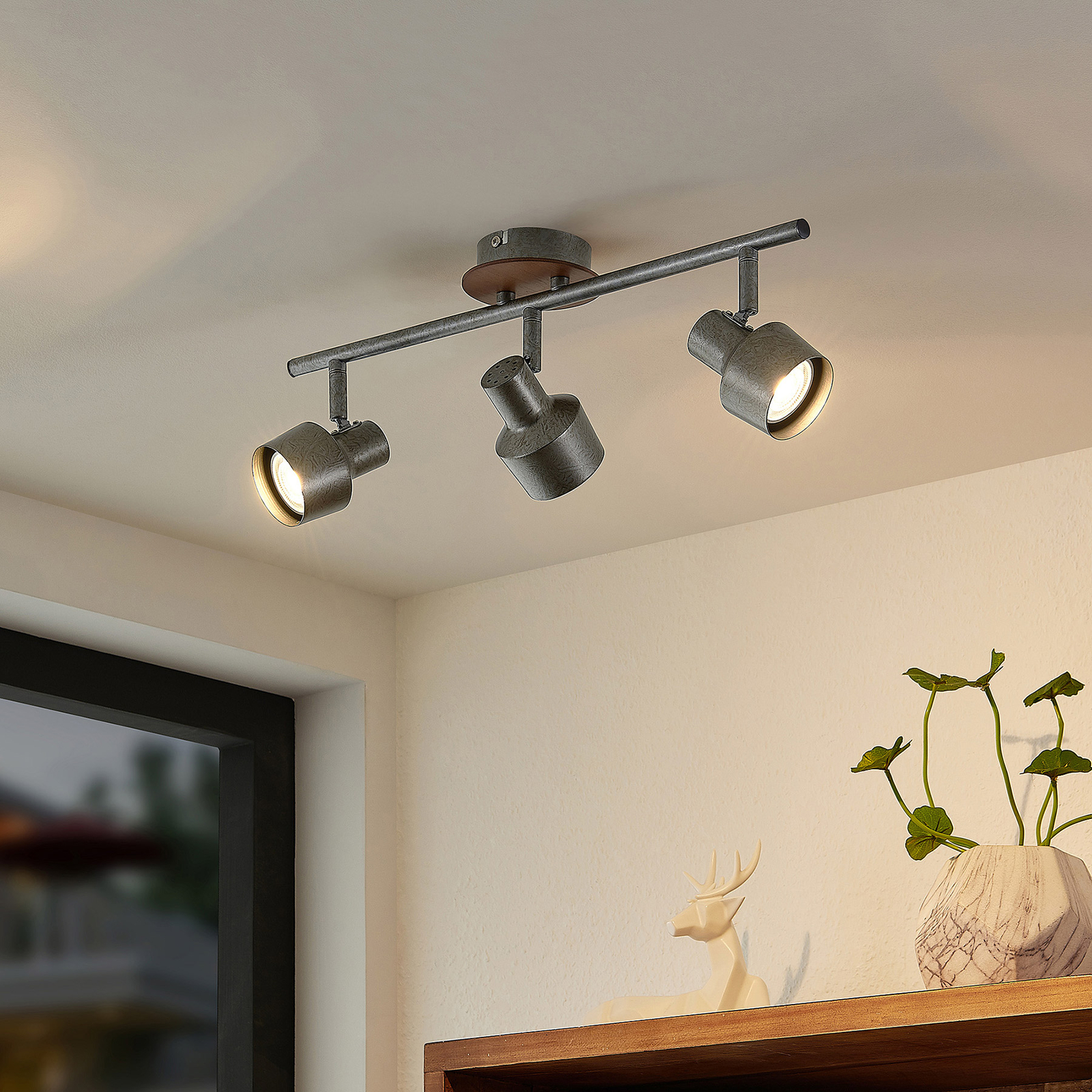 Sanem 3 Deckenleuchte Grey - Lindby