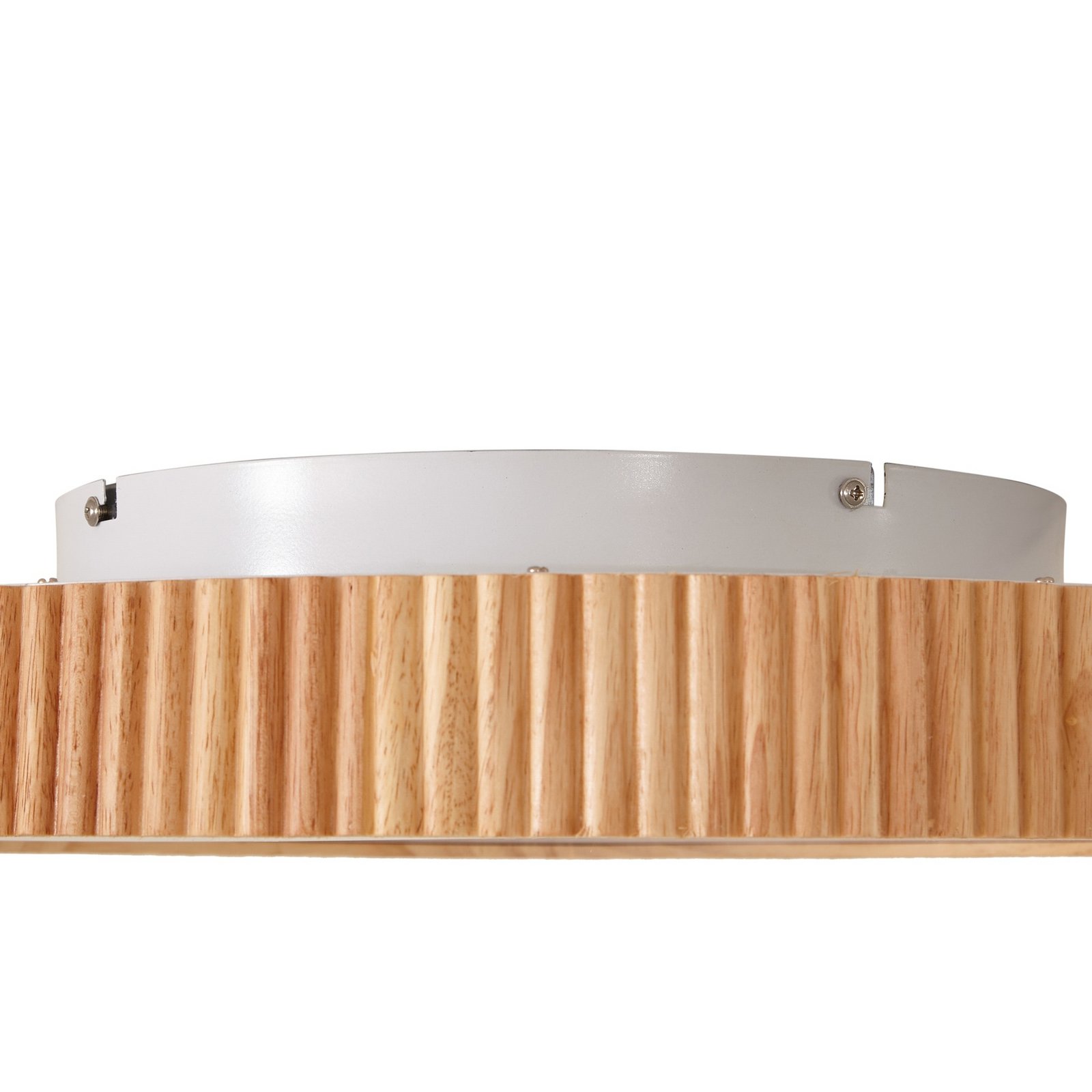 Lindby LED ceiling light Velua, white/light wood, CCT, Ø 50 cm