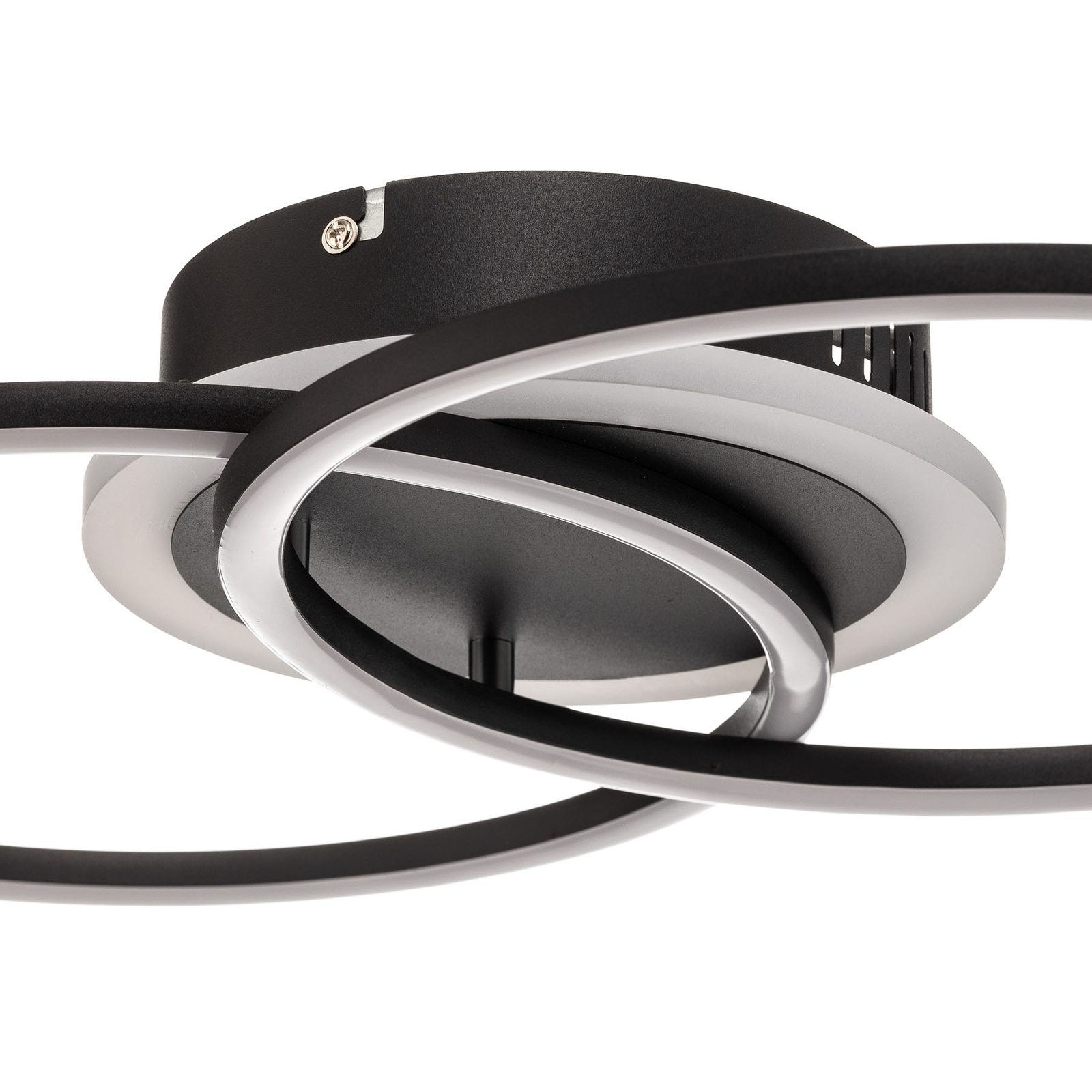 LED-taklampe Venida med ringdesign, svart