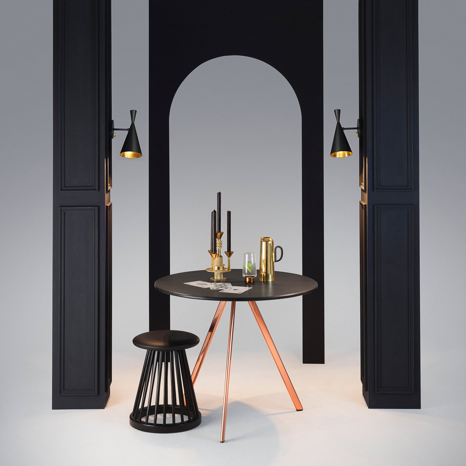 Beat Nástěnné Svítidlo Matt Black/Brass - Tom Dixon
