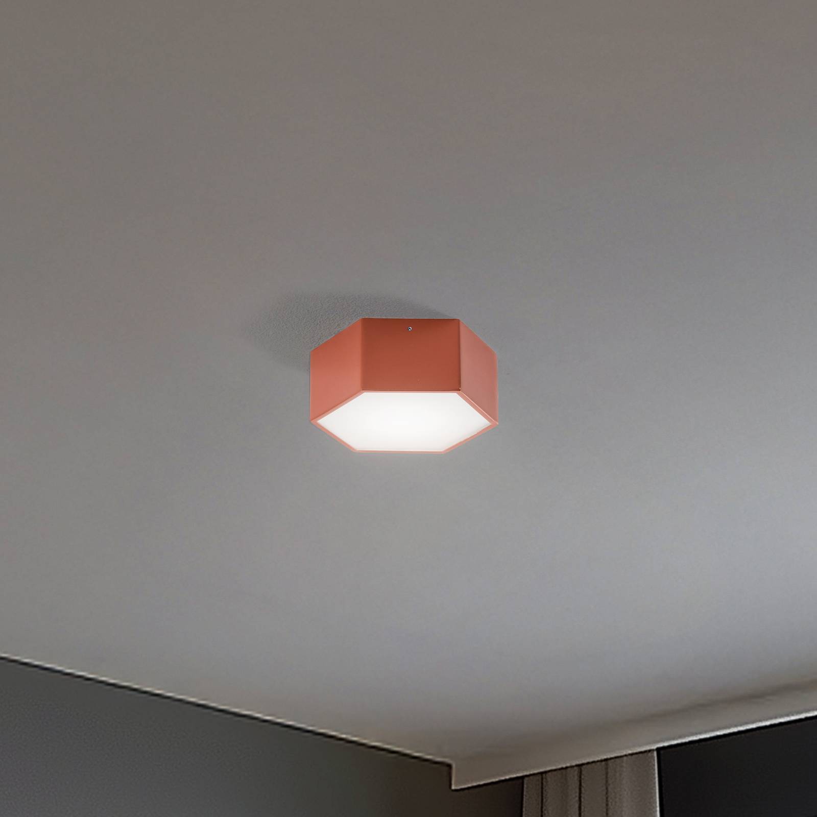 LED-Deckenleuchte Libre, terracottafarben, Stahl, 3.000 K günstig online kaufen