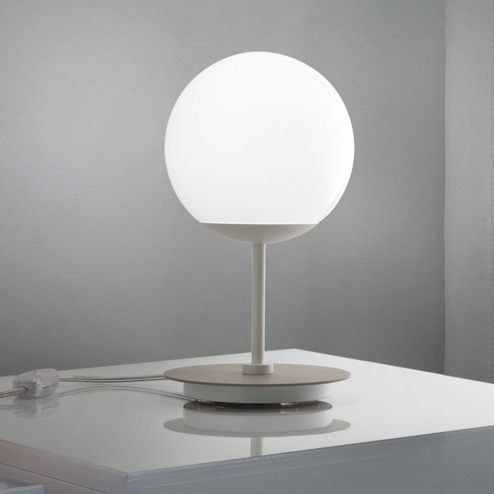 BRAGA Decorative LED table lamp Sfera, for Living / Dining Room, metal, glass, 9 W, energy efficiency: A+, H: 26 cm