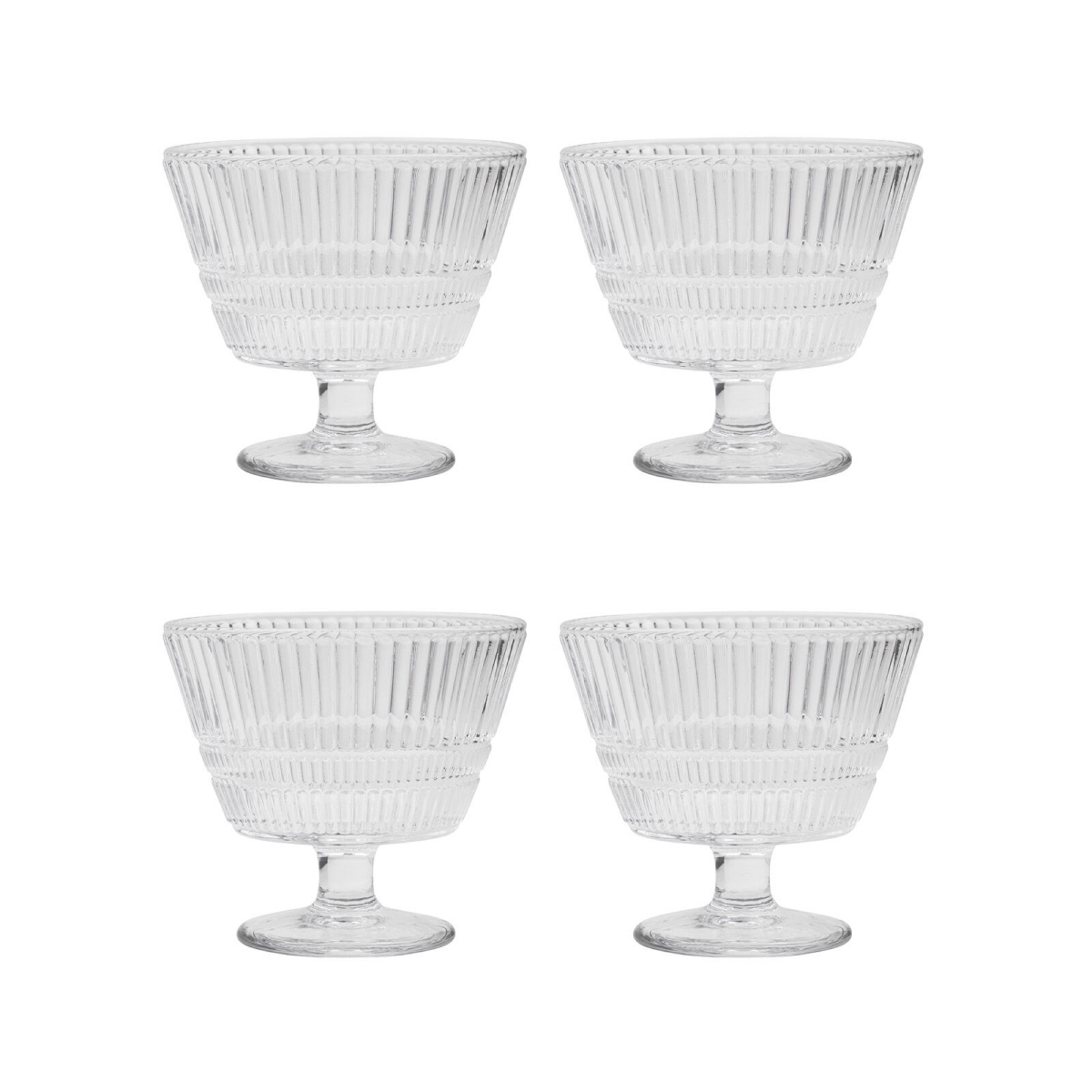 Slots schaal 4-delige set, glas, helder, geribbeld - House Doctor