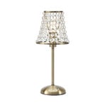 Lampada da tavolo Liora, ottone/trasparente, altezza 35 cm, E14, con stazione