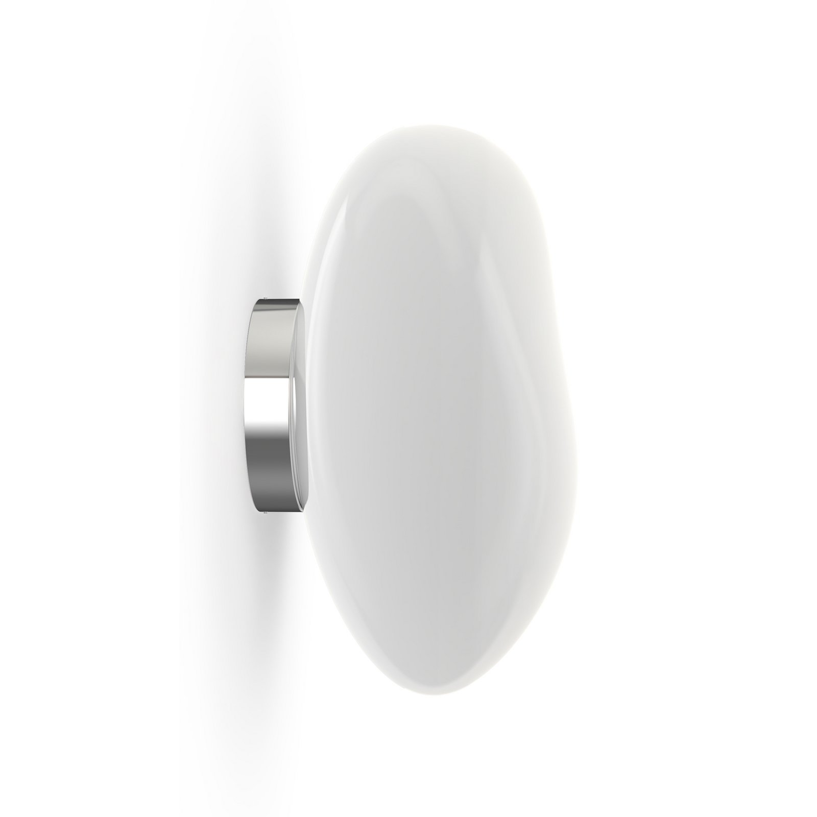 Tom Dixon LED-vägglampa Melt, Ø 50 cm, opal/kromfärgad