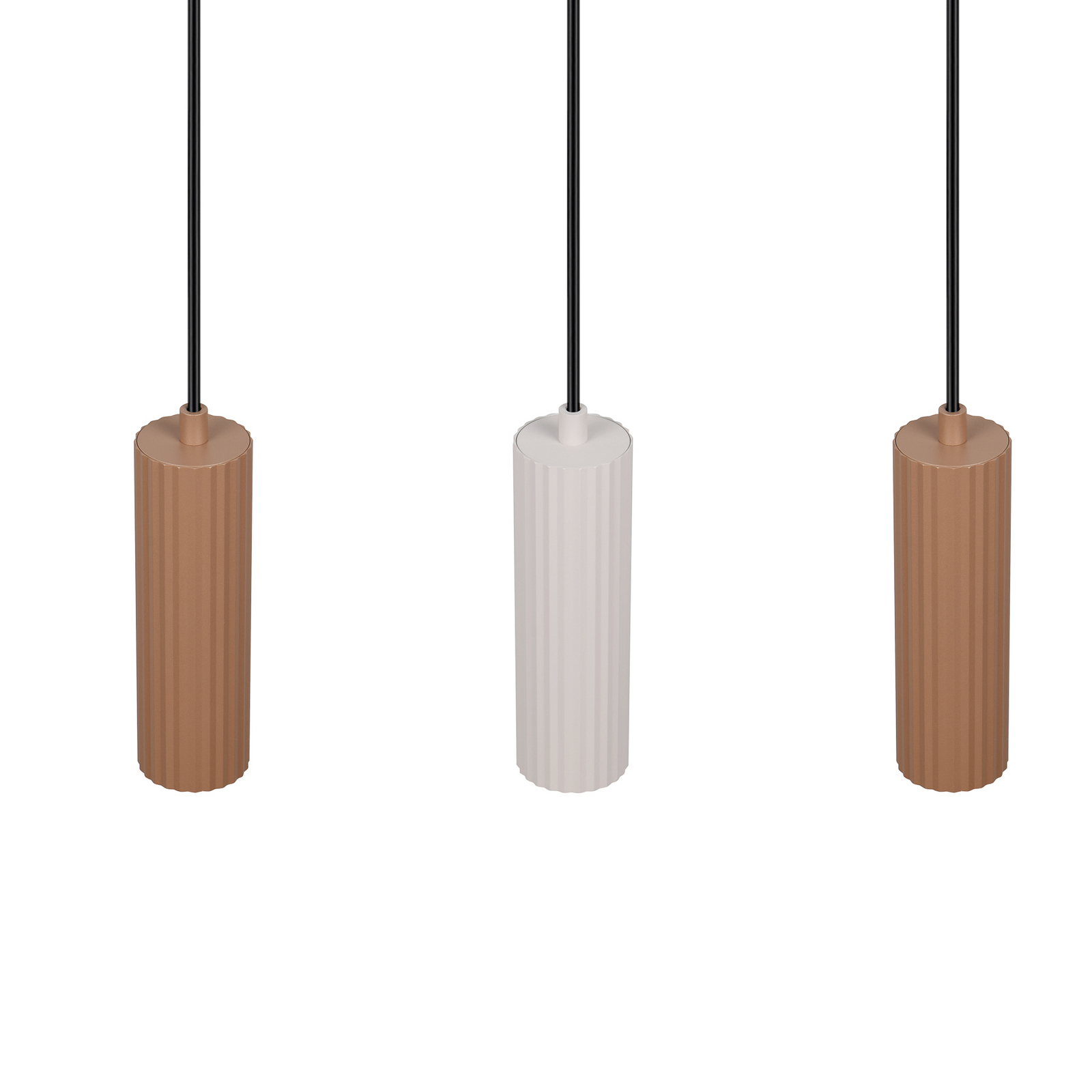 Suspension Soka, marron/gris, longueur 85 cm, métal, à 5 lampes. Suspension Soka, marron/gris, longueur 85 cm, métal, à 5 lampes.