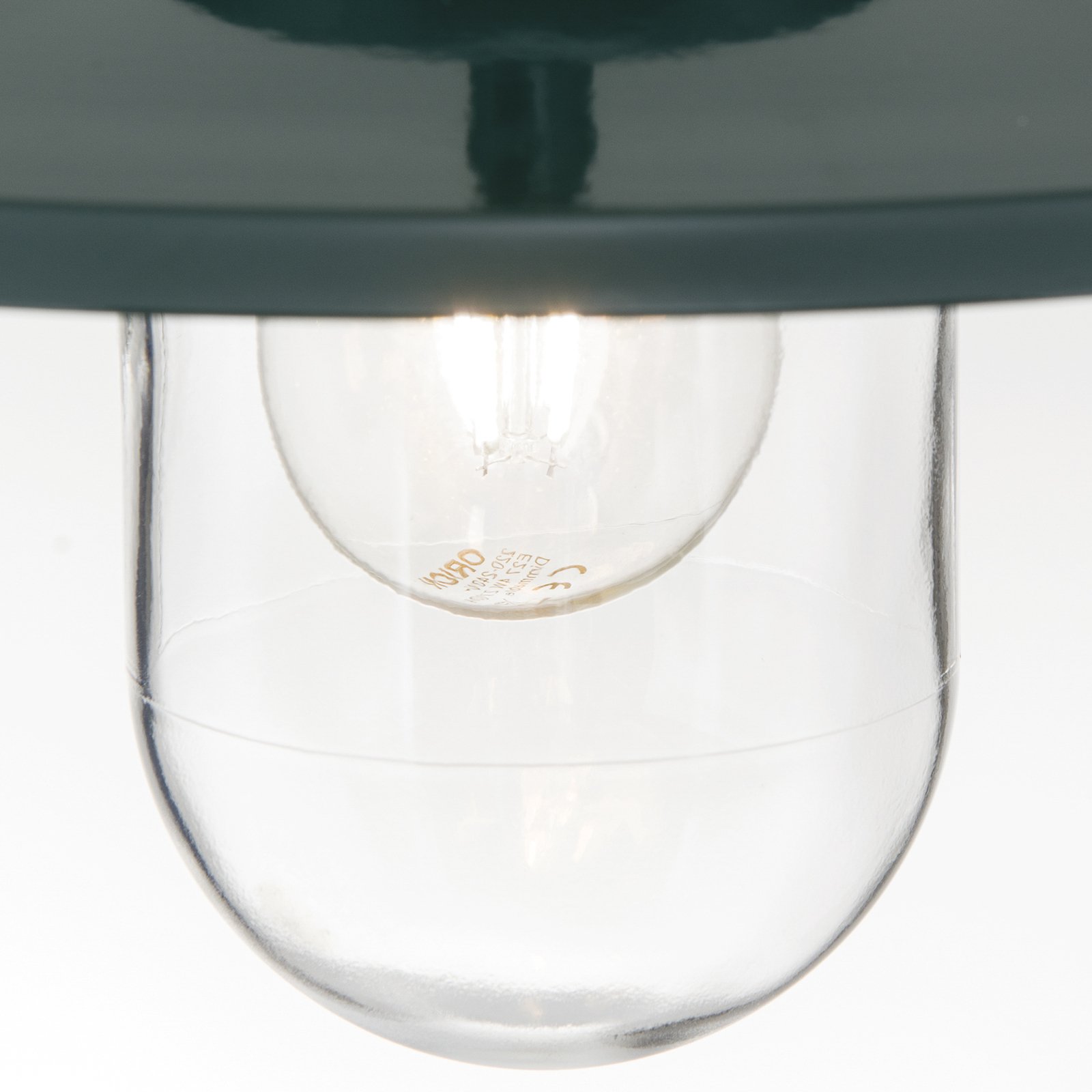 Edward buiten hanglamp, groen, Ø 27,5 cm, aluminium/glas