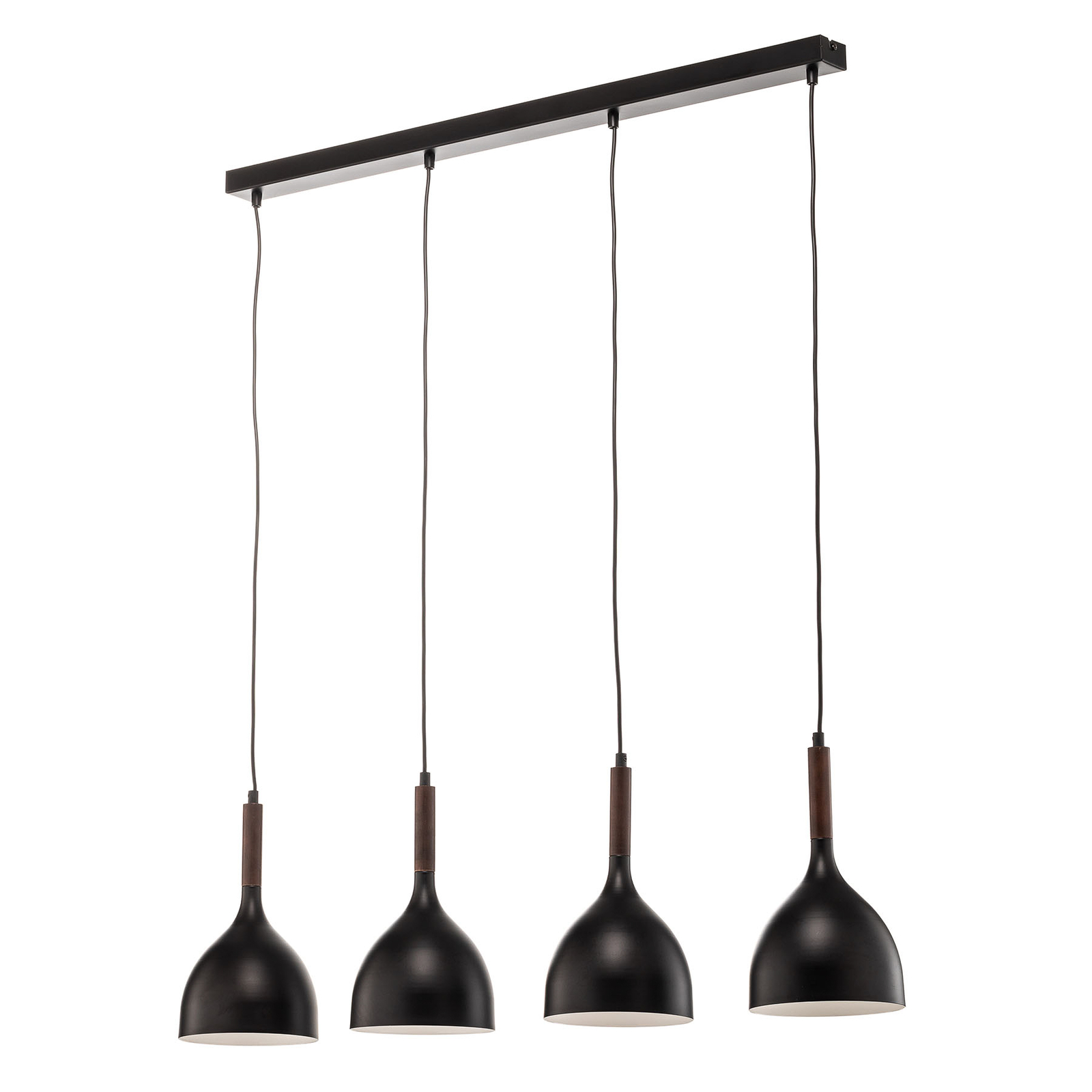 Noak hanglamp 4-lamps lang naturel/zwart hout