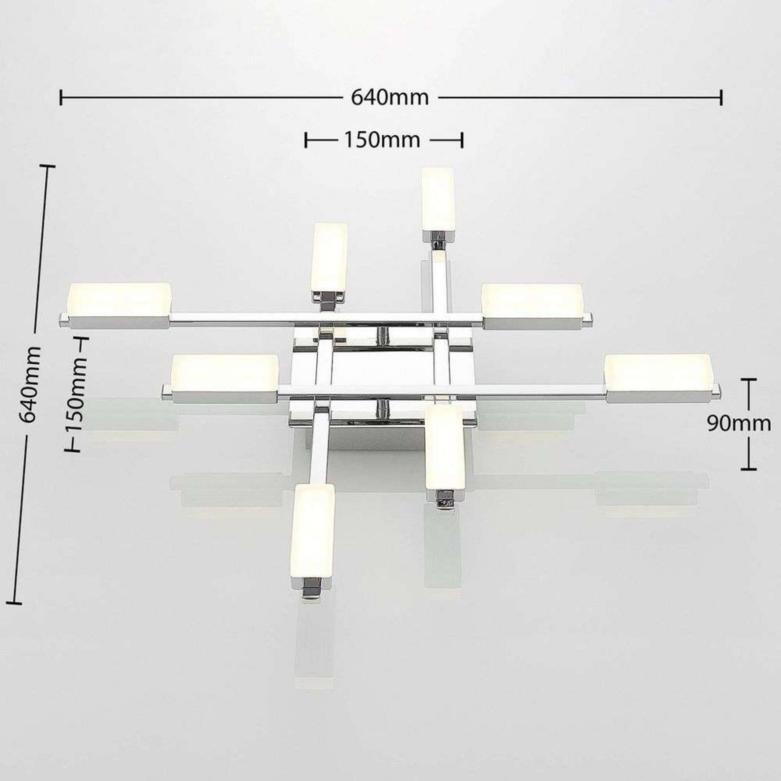 Mally 8 LED Plafonieră Chrome - Lindby