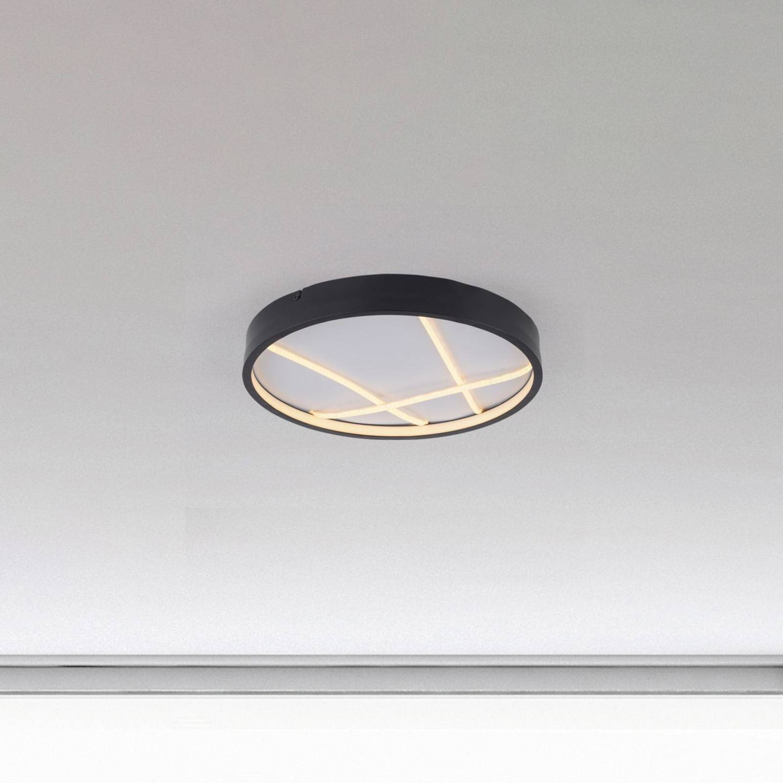 JUST LIGHT. lampa sufitowa LED Mikado, Ø 40 cm, czarna