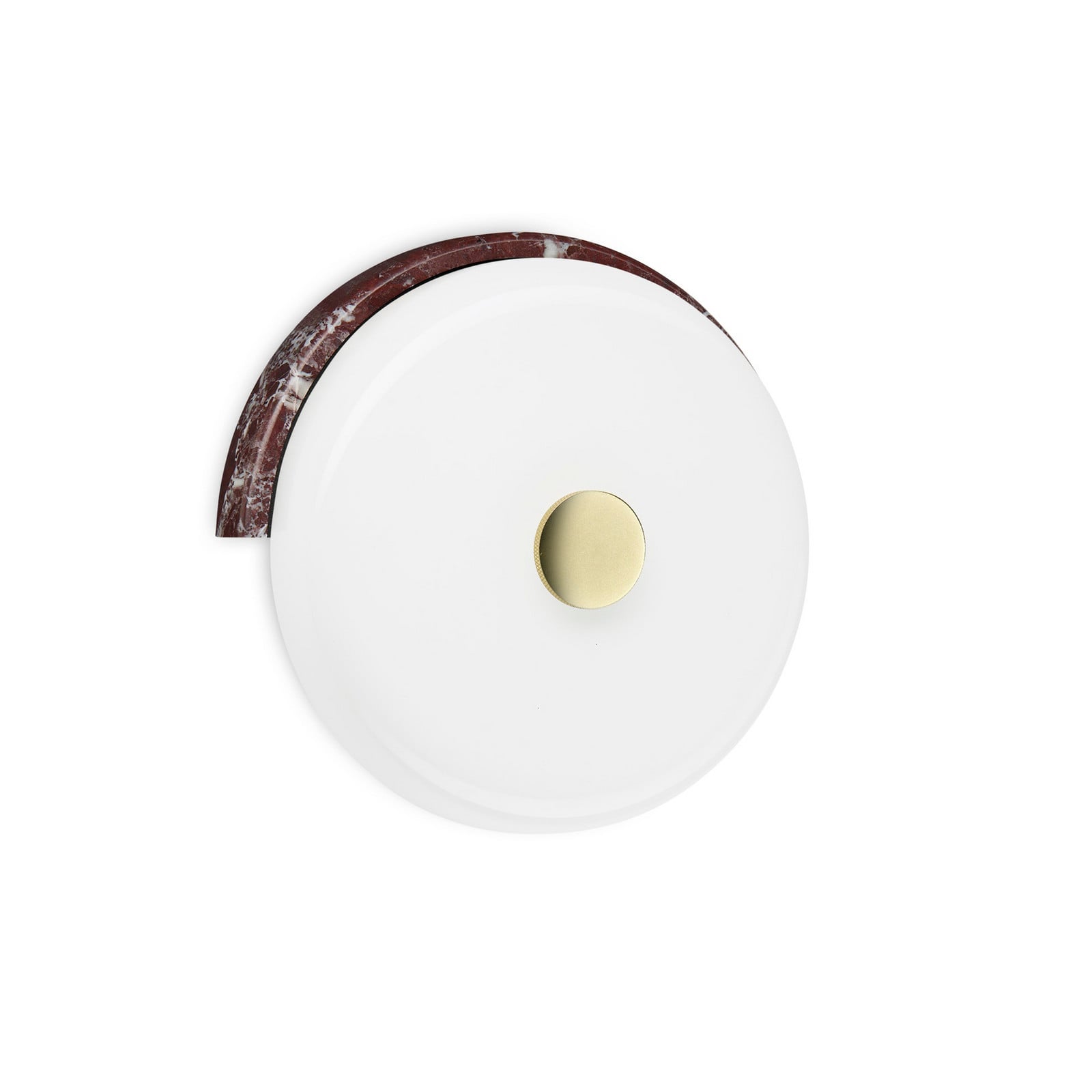 DESIGN BY US Aplică de perete LED Trip visiniu/alb marmură sticlă 2.700 K - Camera de zi / sufragerie - roșu de Burgundia alb - Piatră