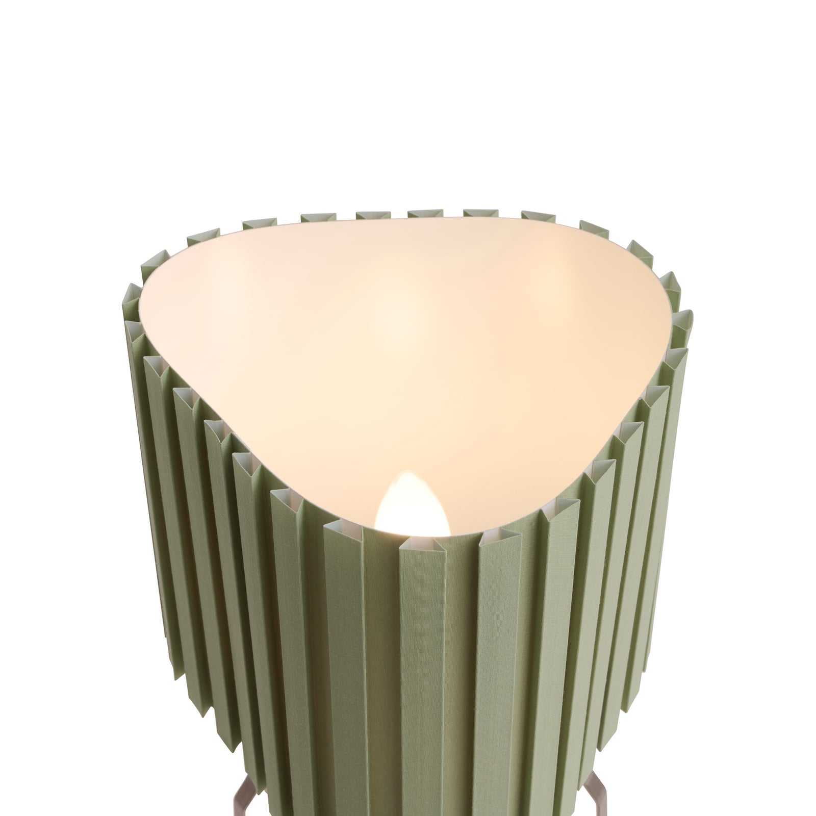 Canelé bordlampe, grønn, høyde 37 cm, E14, tekstil – HAY