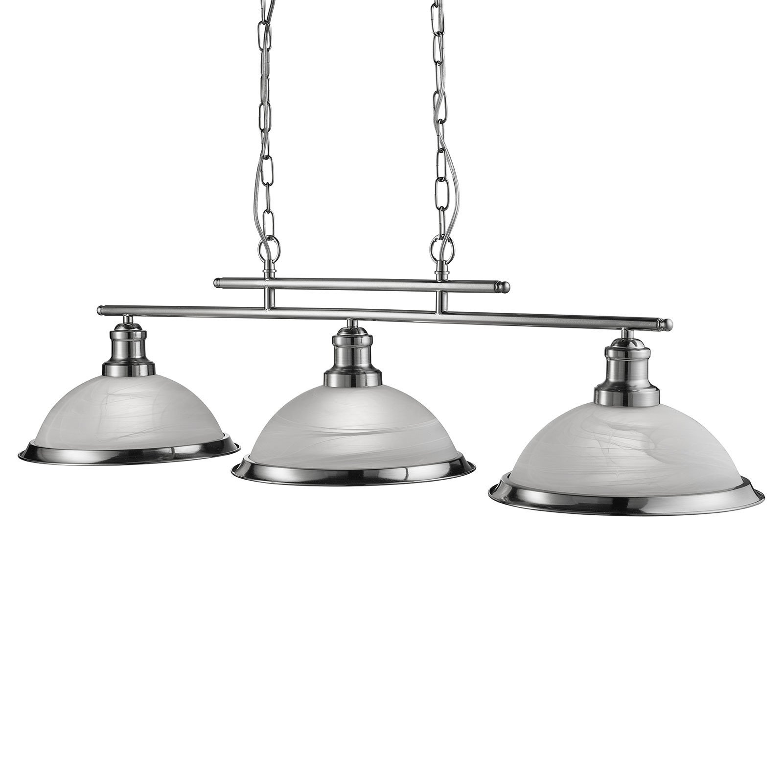 Bistro hanging light, 3-bulb, silver