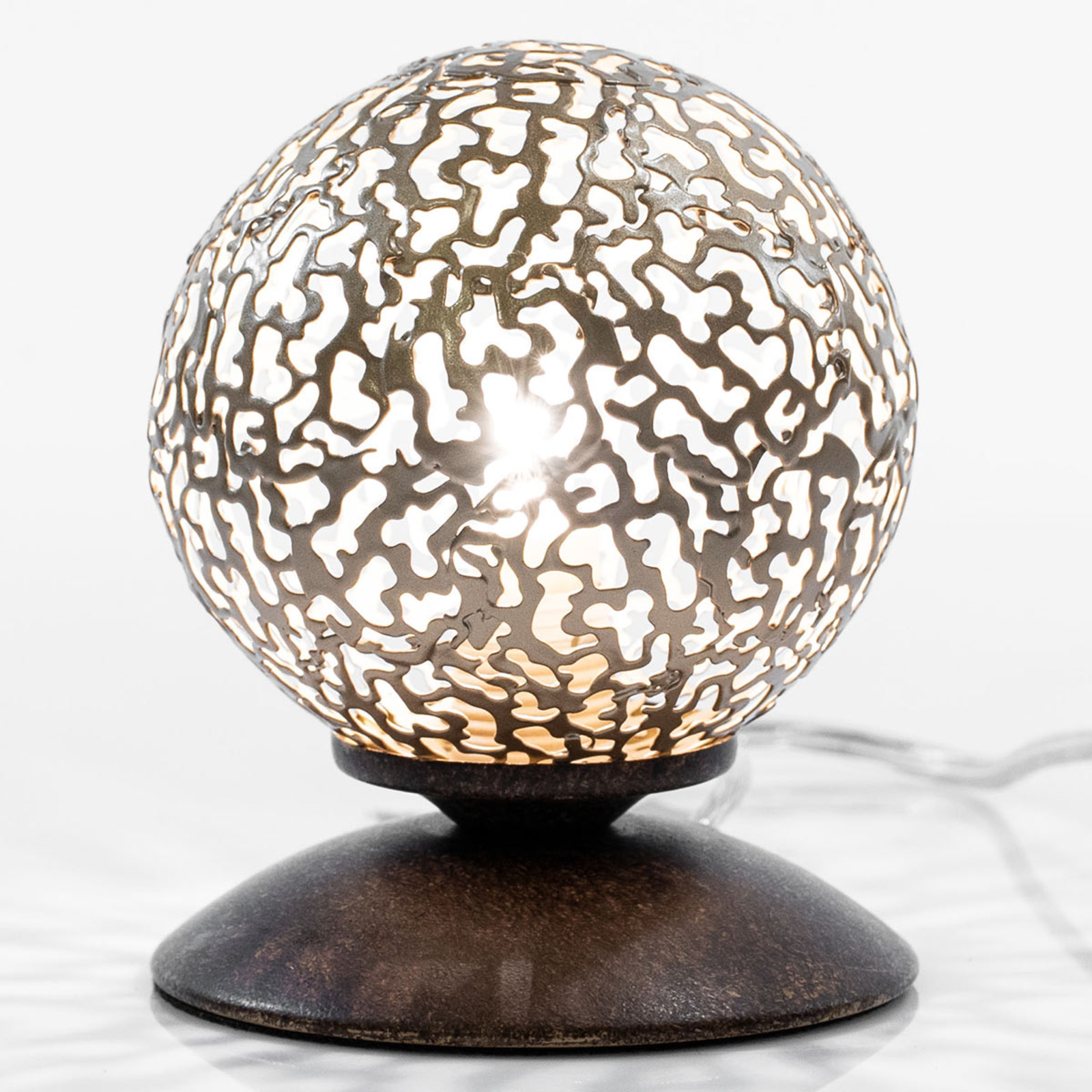 Lampada da tavolo con paralume sferico 10 cm Ø